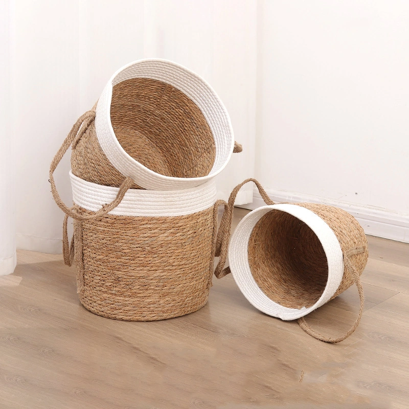 Canasta Organizadora 3 Piezas de Papel y Junco para Objetos Varios image 1