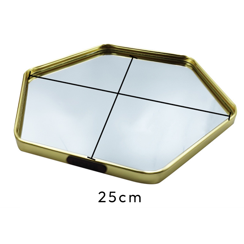 Bandeja Hexagonal de Aleación de Aluminio y Vidrio en Múltiples Tamaños