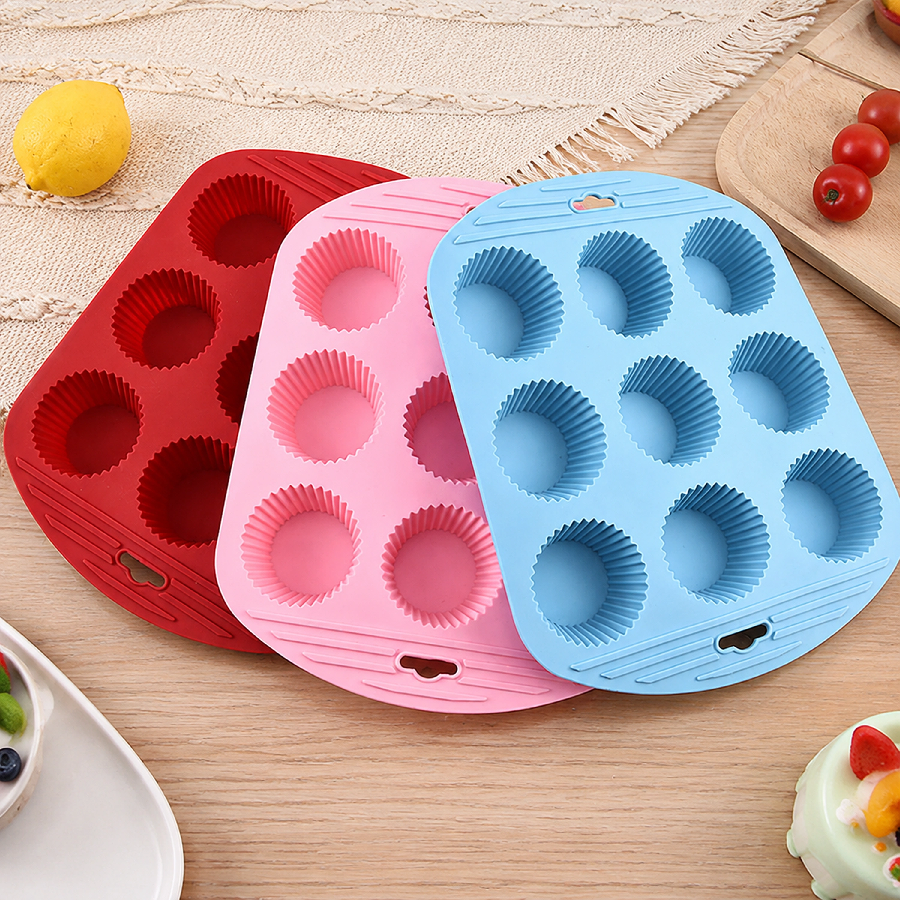 Molde de Silicona para Galletas 9 Cavidades 26.5 × 21.2 cm de Silicona para Hornear