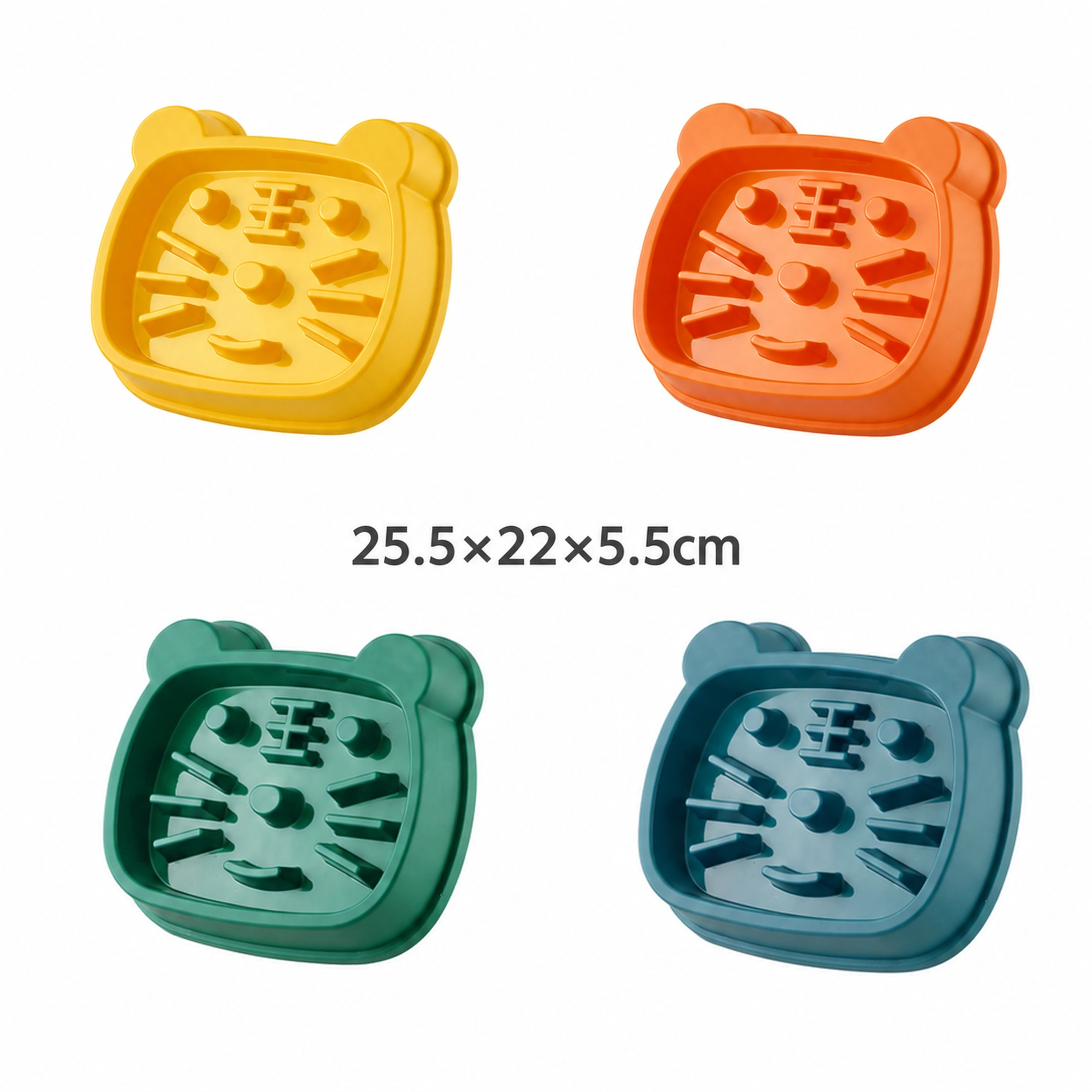 Cuenco de alimentación lenta con cabeza de tigre 25.5x21.5x5.3cm de PP multicolor image 2