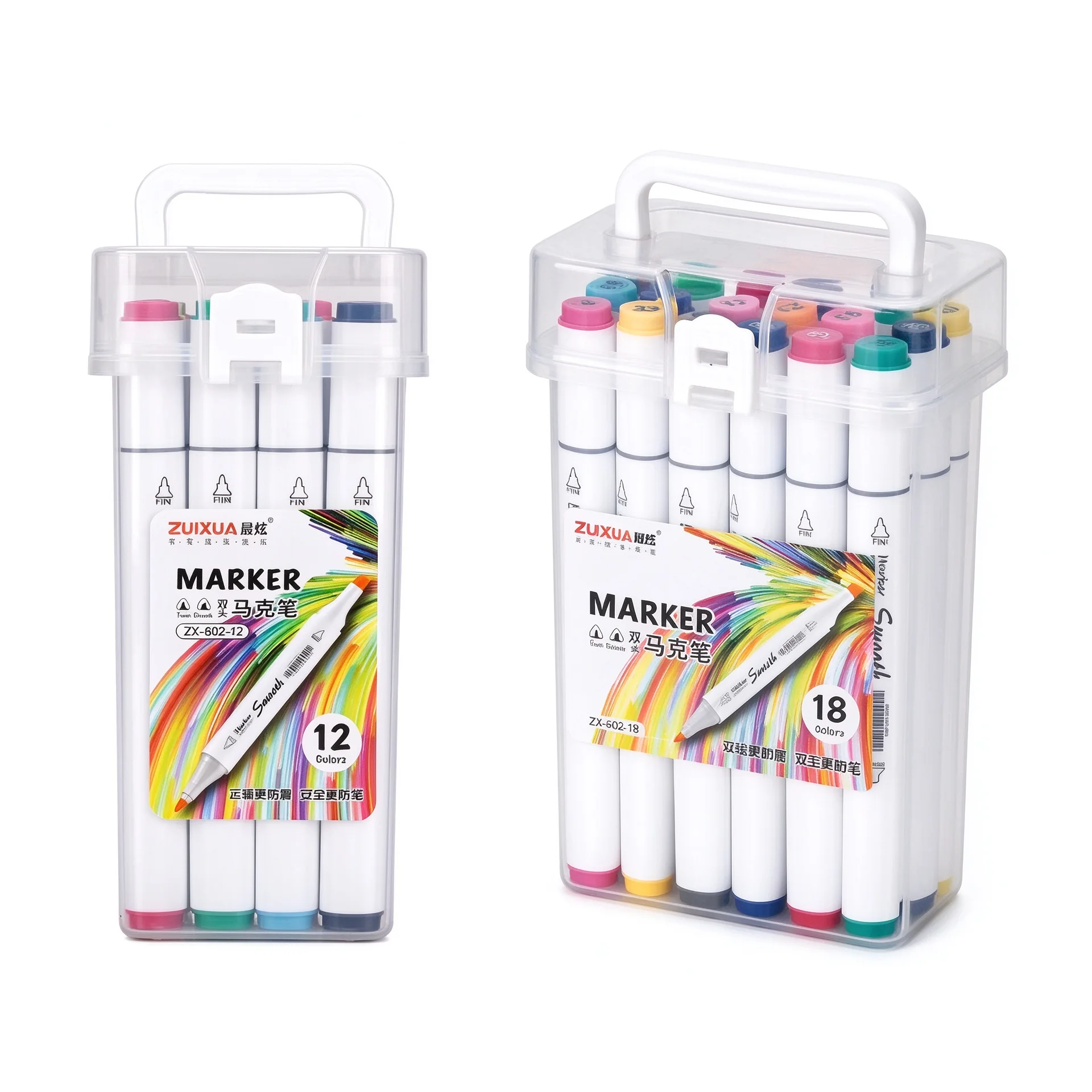 Marcador de Tinta Permanente Doble Punta Plástico para Oficina Multiespecificación