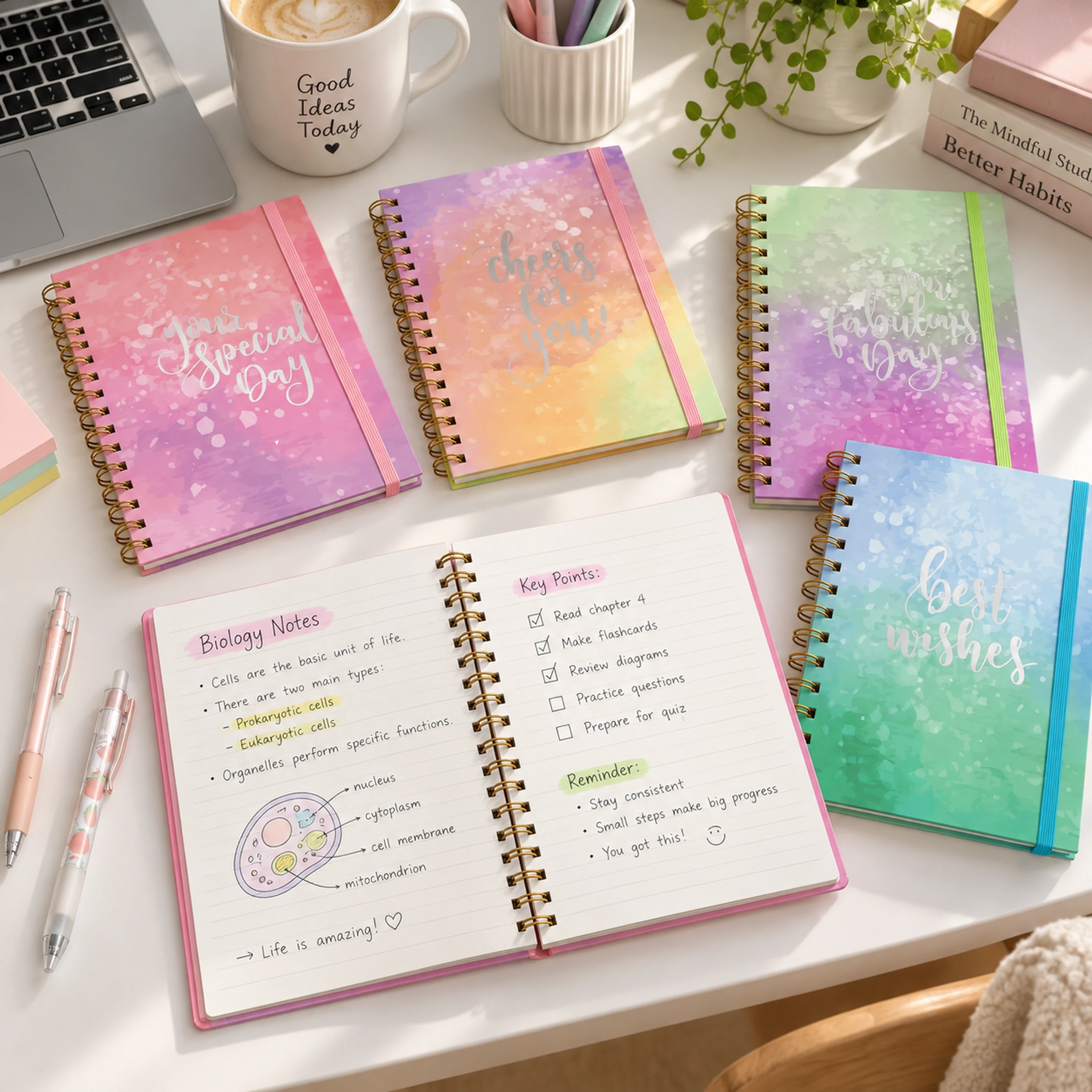 Cuaderno A5 80 Hojas de Plástico para Oficina y Estudio