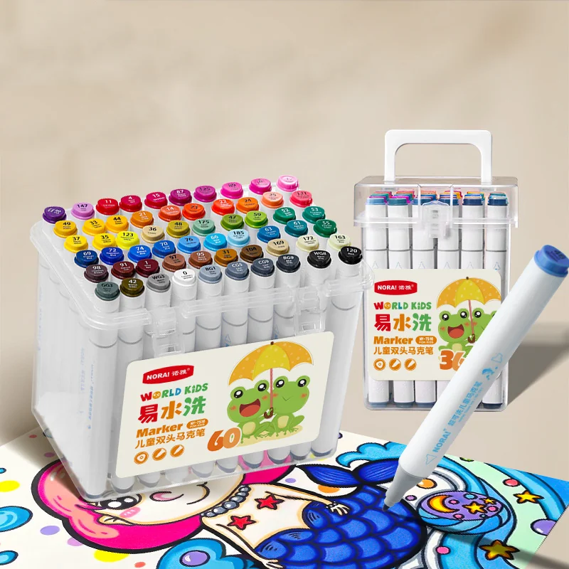 Marcador de Tinta Soluble en Agua Lavable Plástico para Oficina Juego Multiespecificación