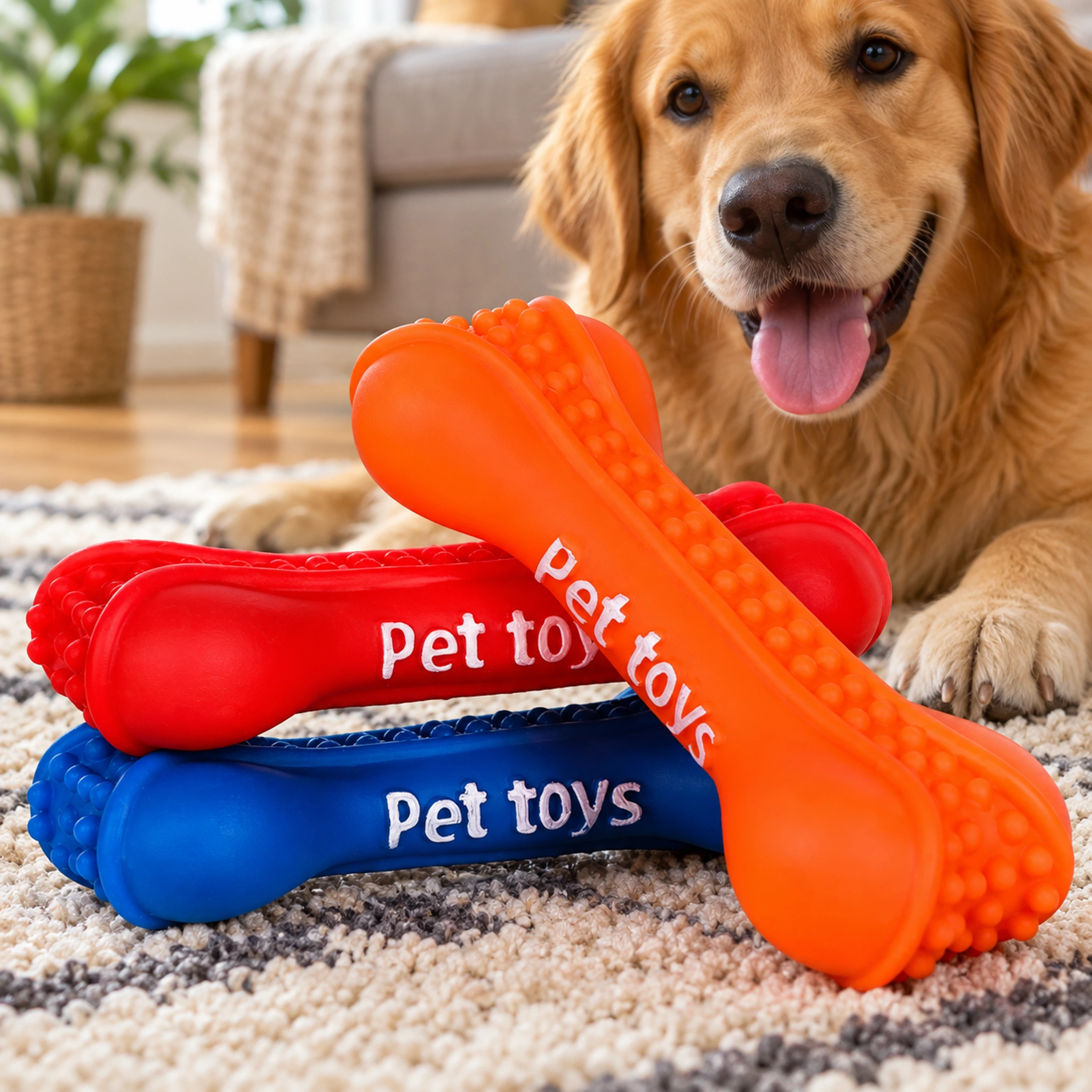Juguete sonoro de hueso para mascotas 15cm de vinilo
