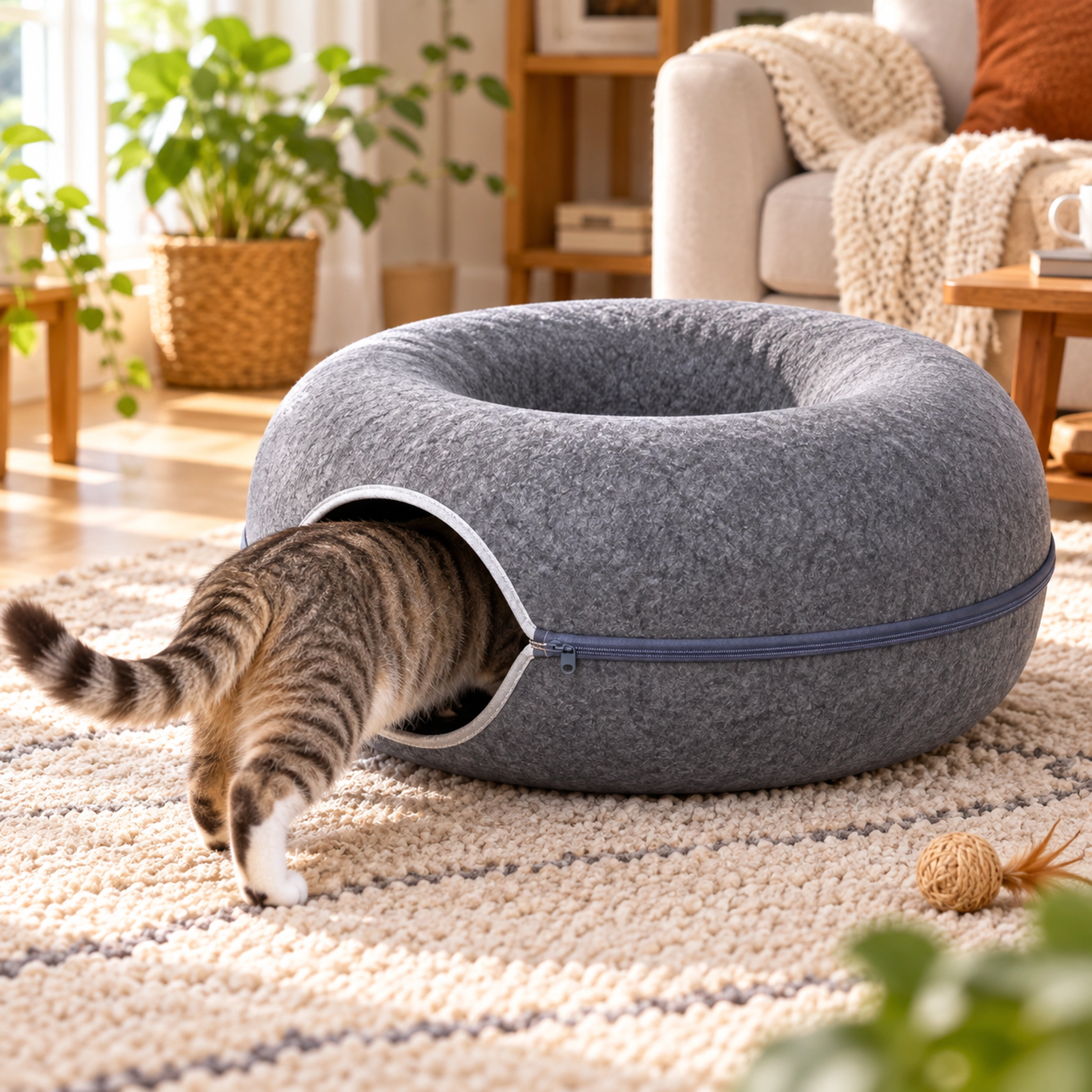 50*50*20cm para Gato Lavable Semiabierto Casa de Fieltro Surtido image 1
