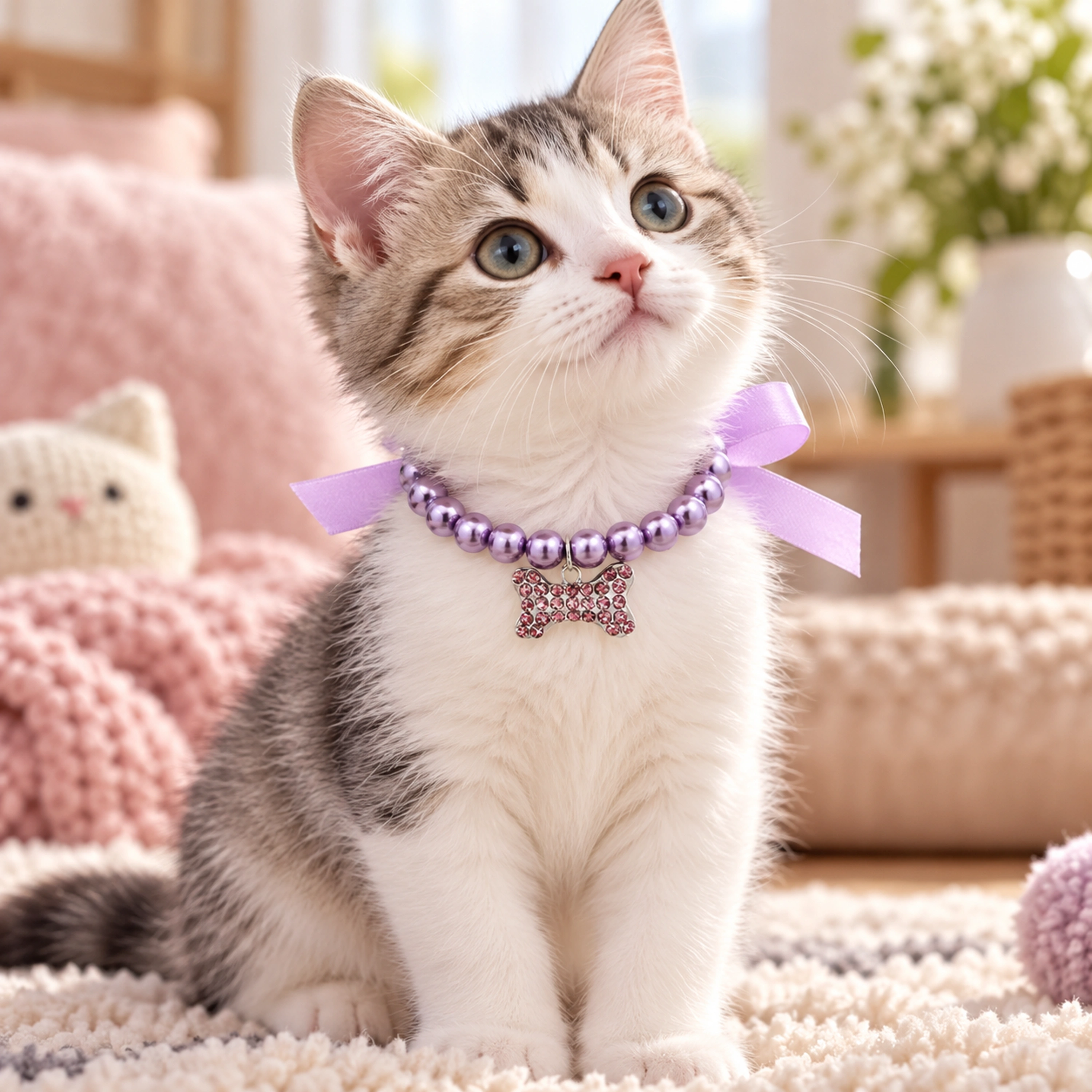 15*12*1cm para Mascotas Collar de Perlas Plástico Surtido image 1
