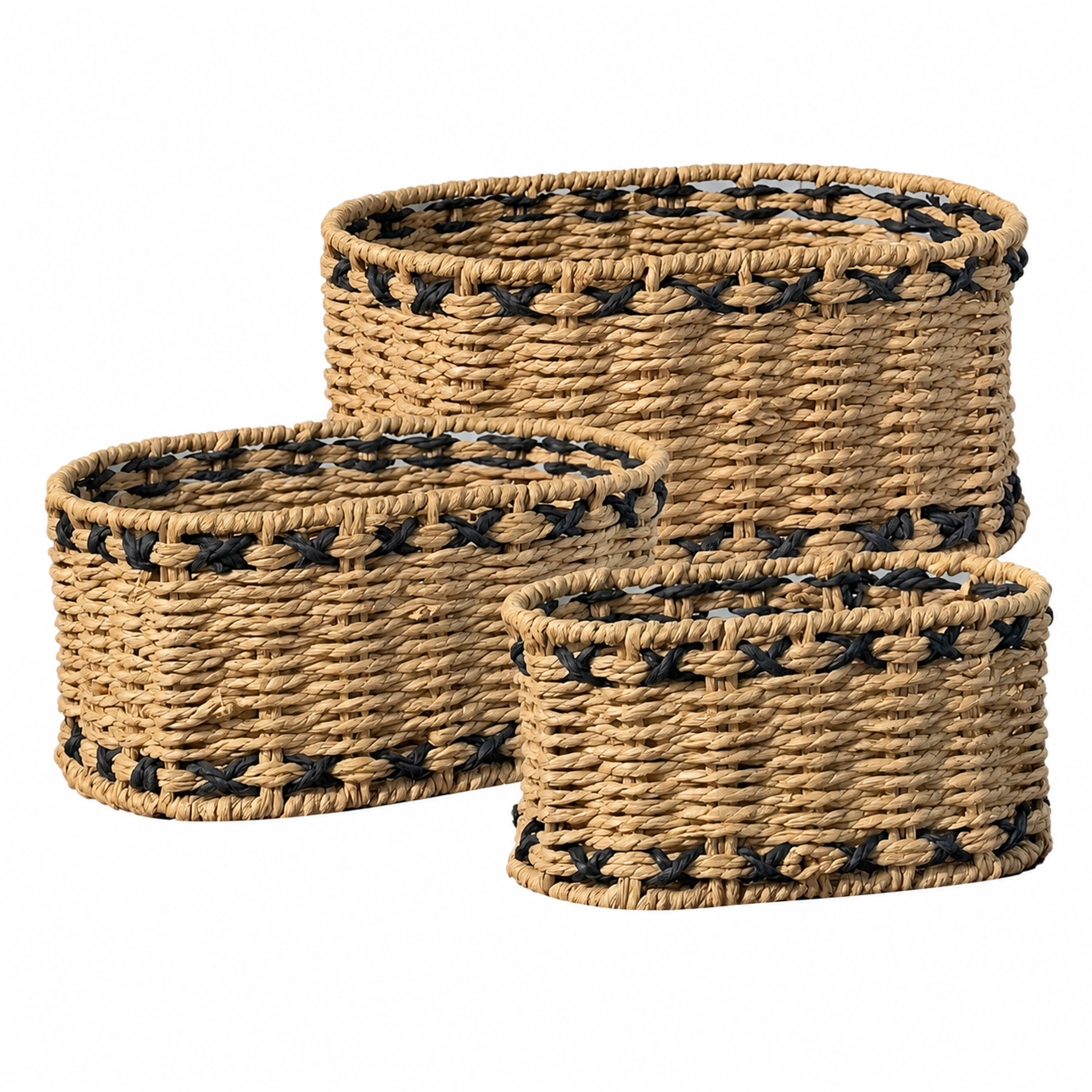 Cesta de Almacenamiento Juego de 3 Piezas Papel Tejido