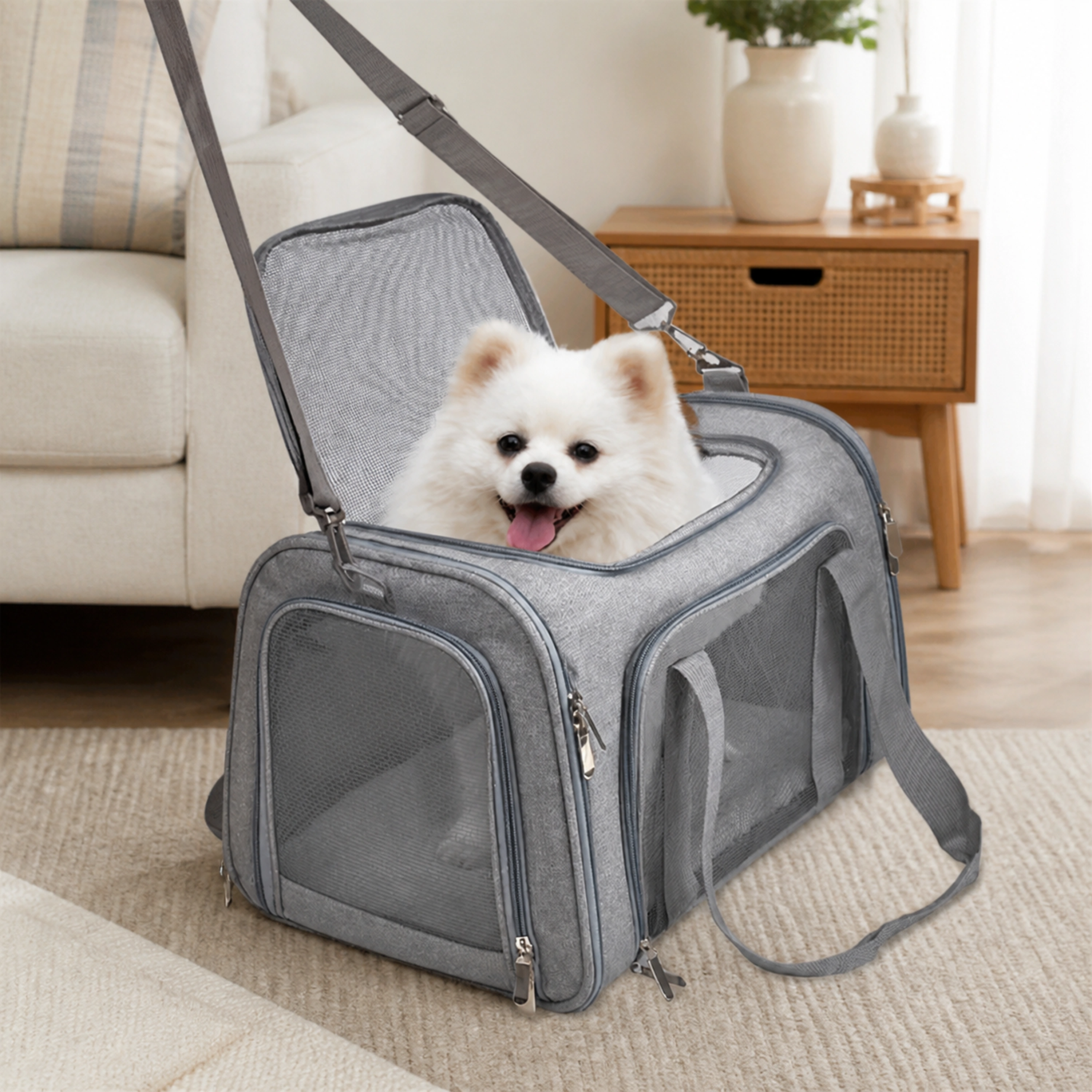 Bolso Transportador para Mascotas 45×28×28cm Lona Oxford