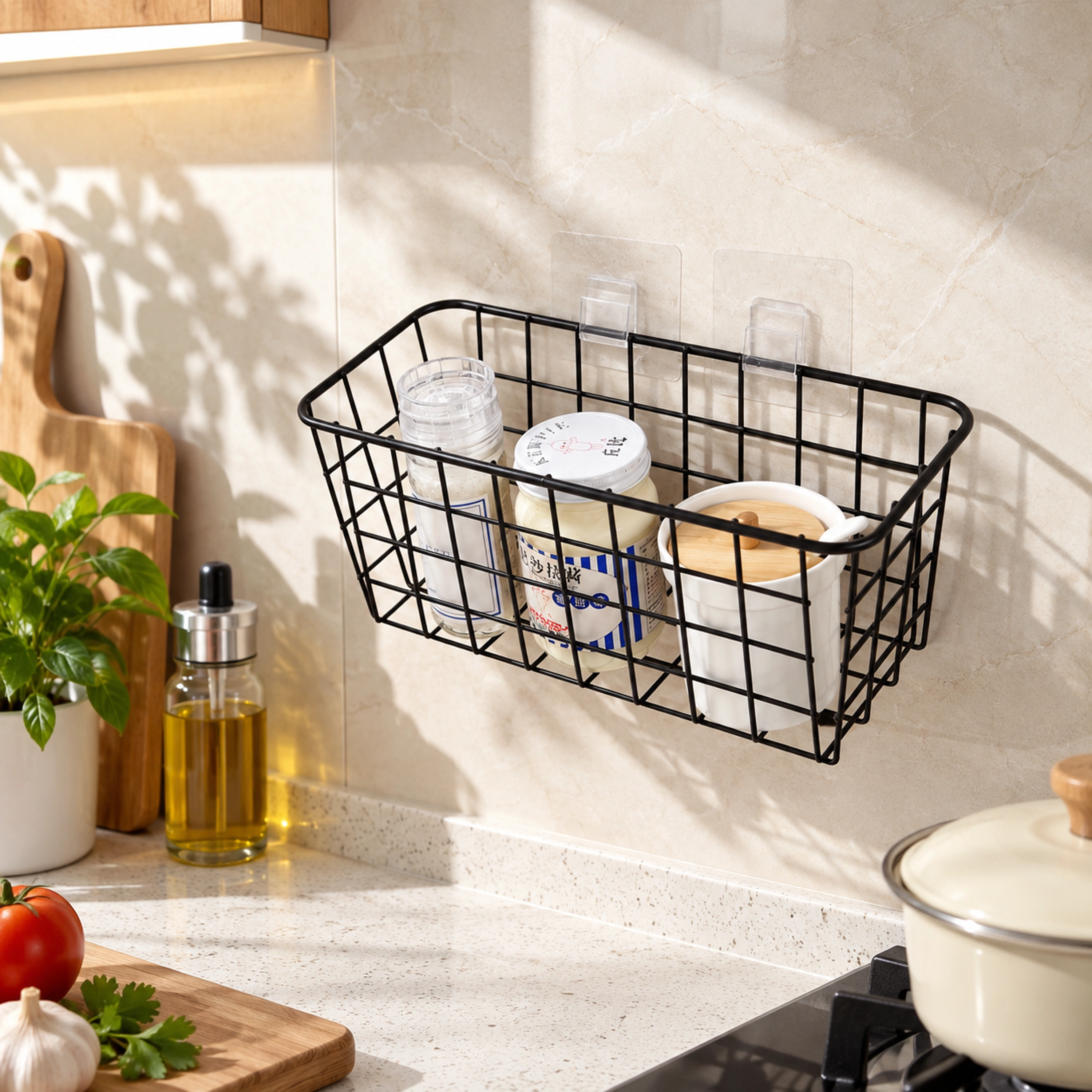 Cesta Colgante de Hierro para Cocina, 29 × 12 × 12 cm image 1