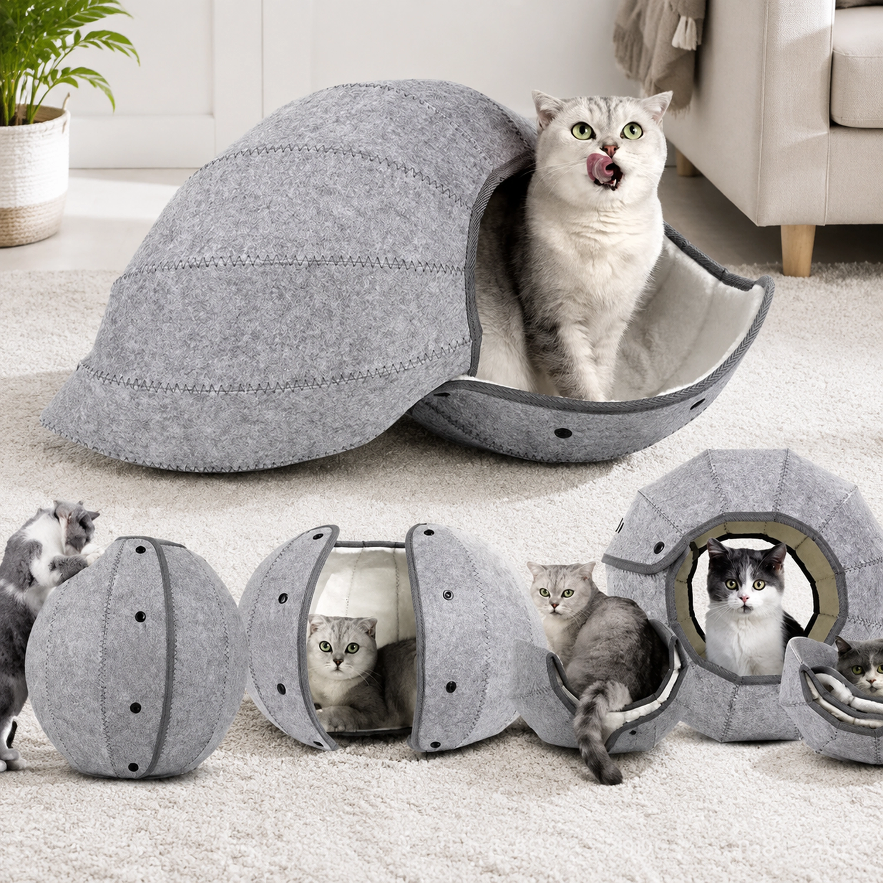 Cama para Perros 45×45×45cm Fieltro Plegable Surtido