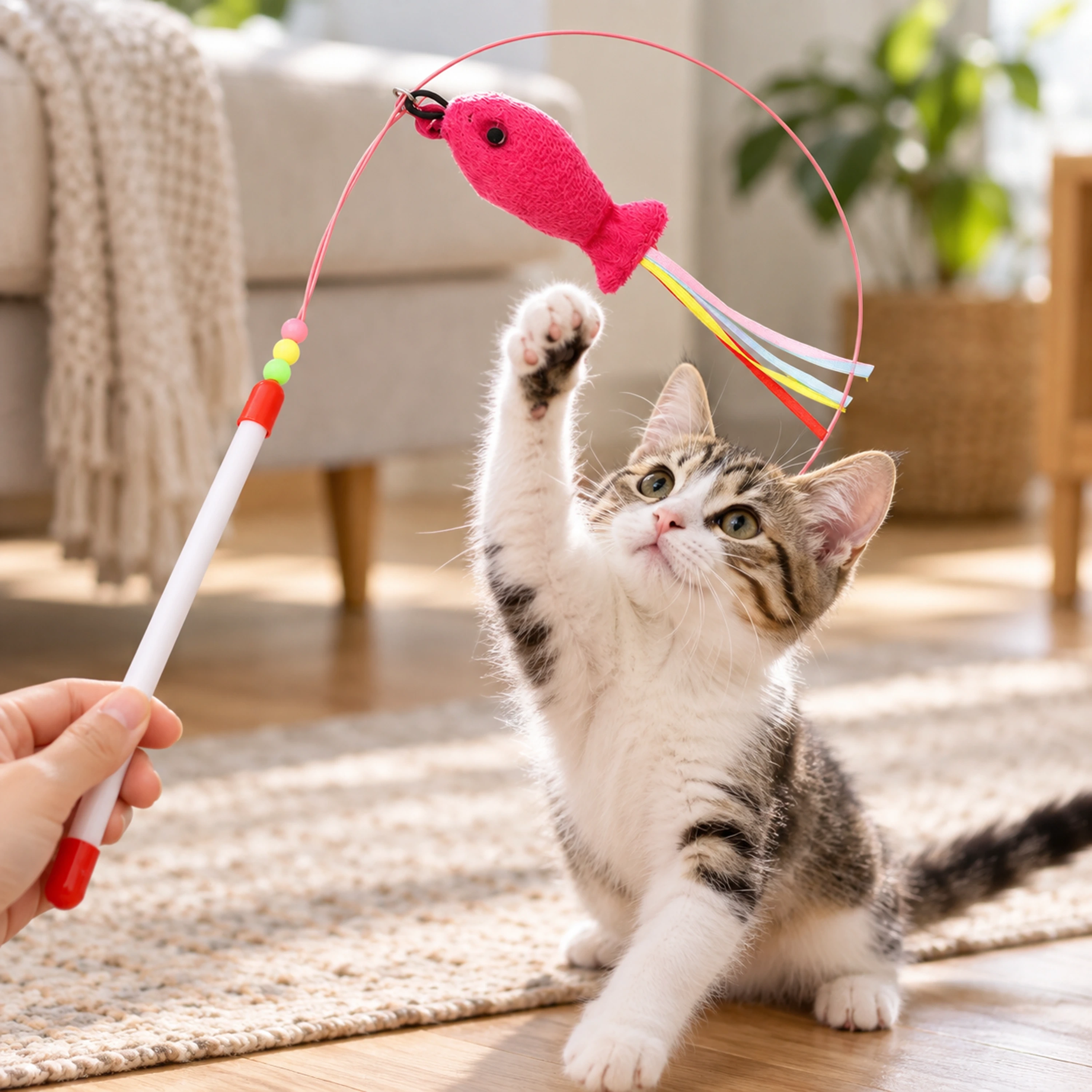 Varita para gatos varias medidas de plástico image 1