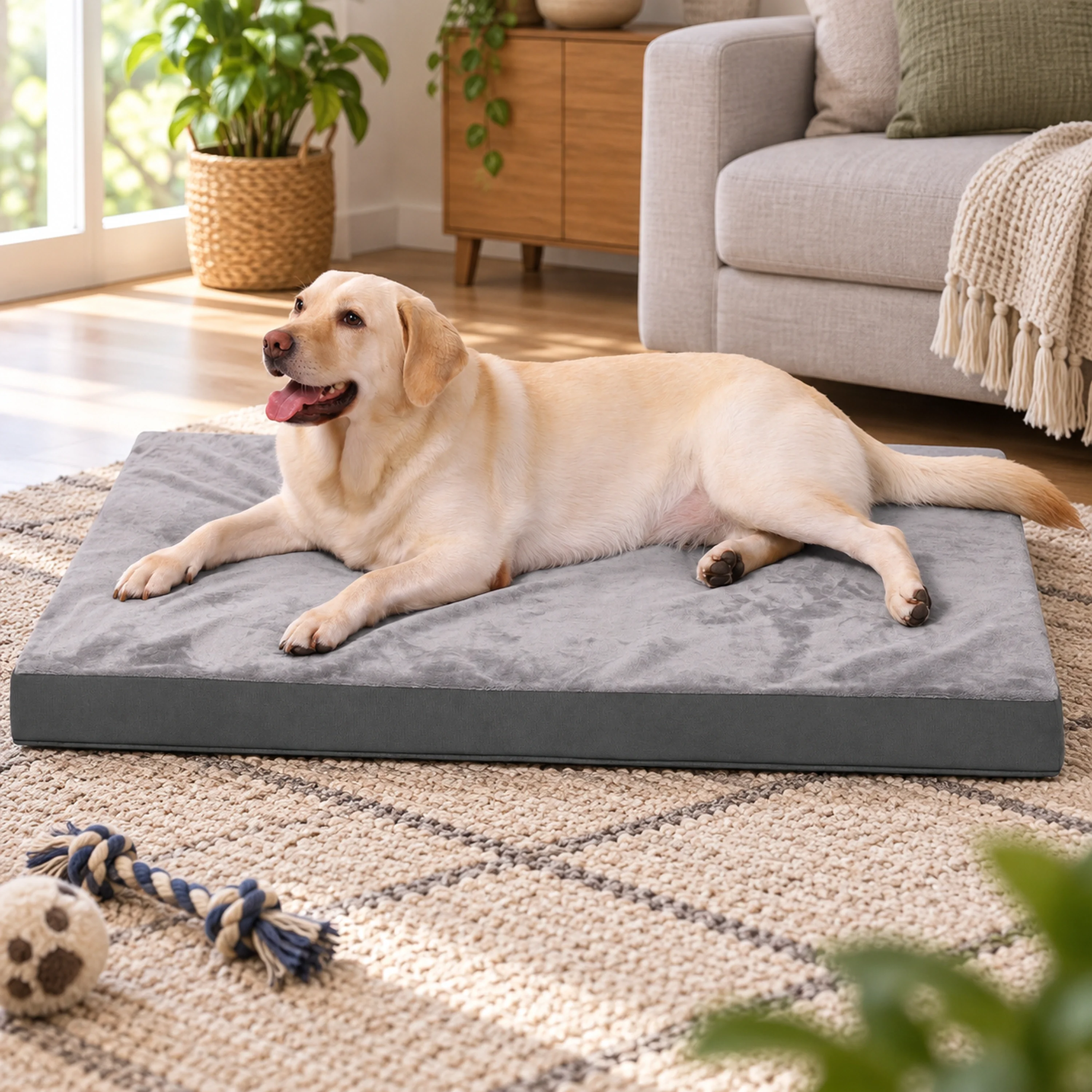 104*68*8cm Cama para Perro Tela de Felpa+PVC
