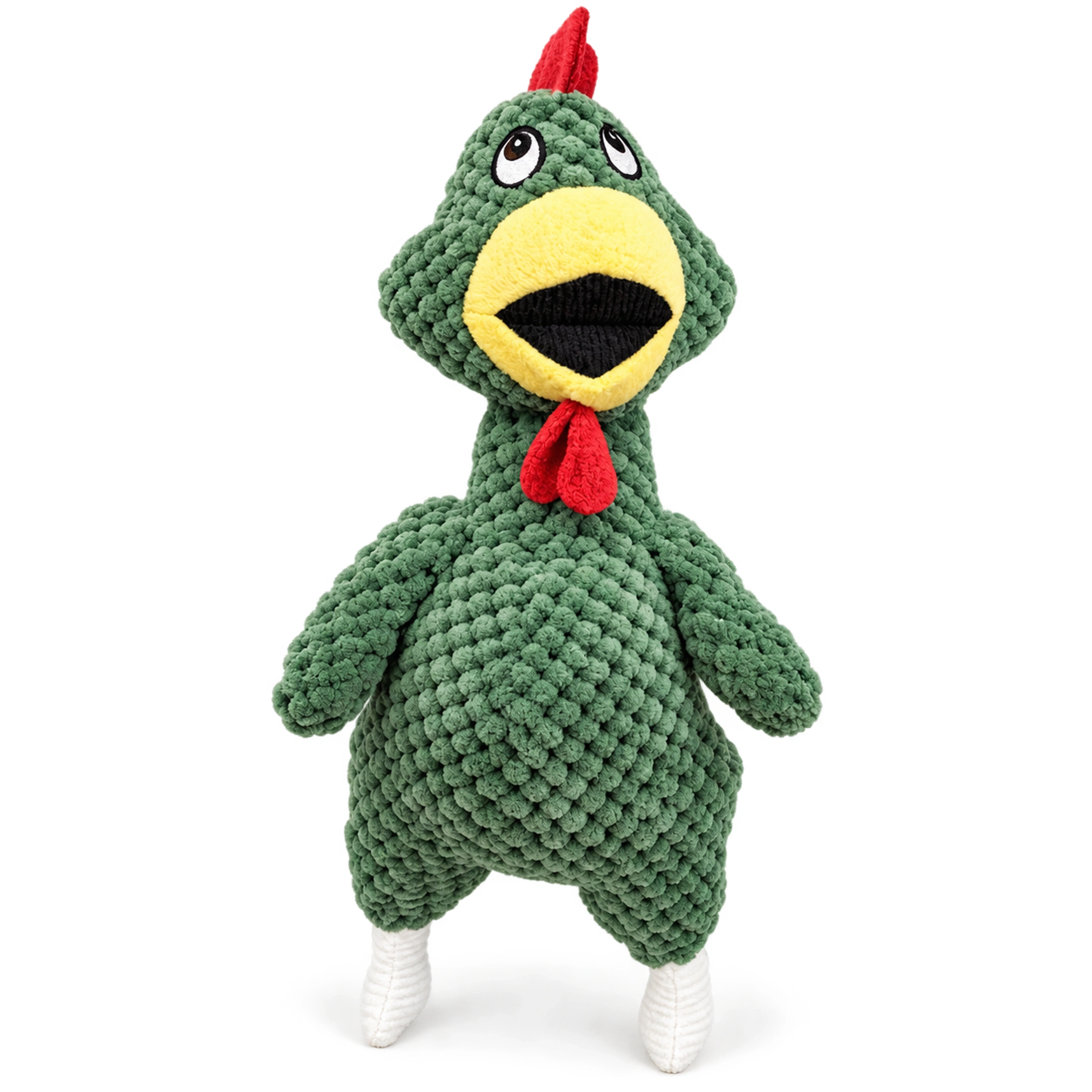 Juguete de peluche de gallo para mascotas 35x13cm de felpa de piña image 2