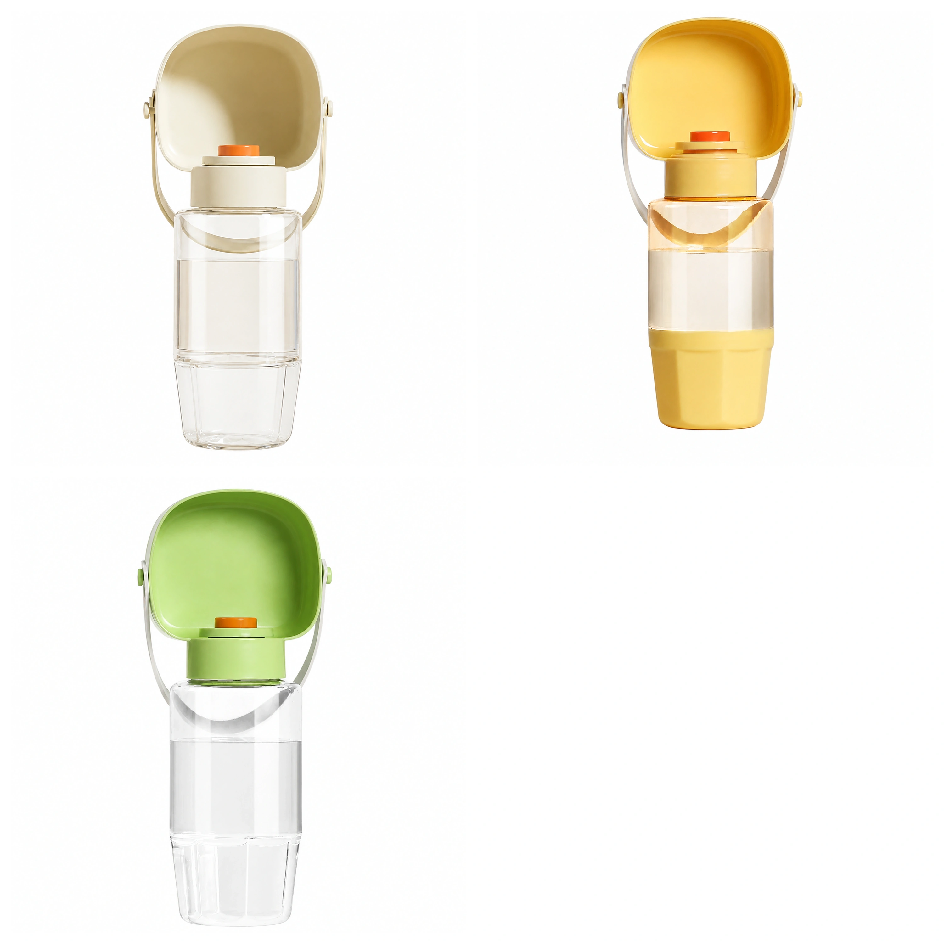 Vaso Portátil para Mascotas 350ml + 200ml Plástico Surtido