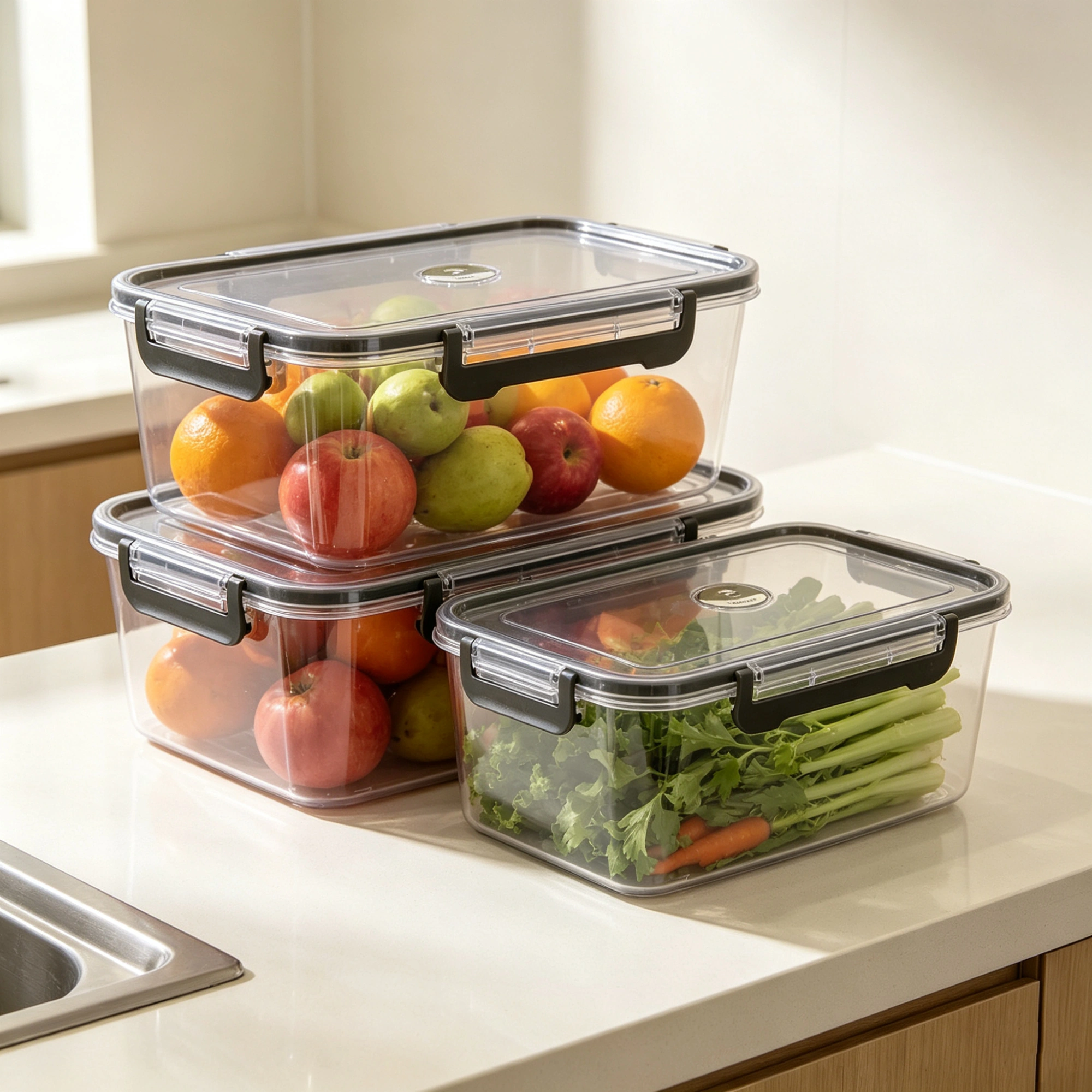 Caja Organizadora Cuadrada 3 Piezas de Plástico para Objetos Varios