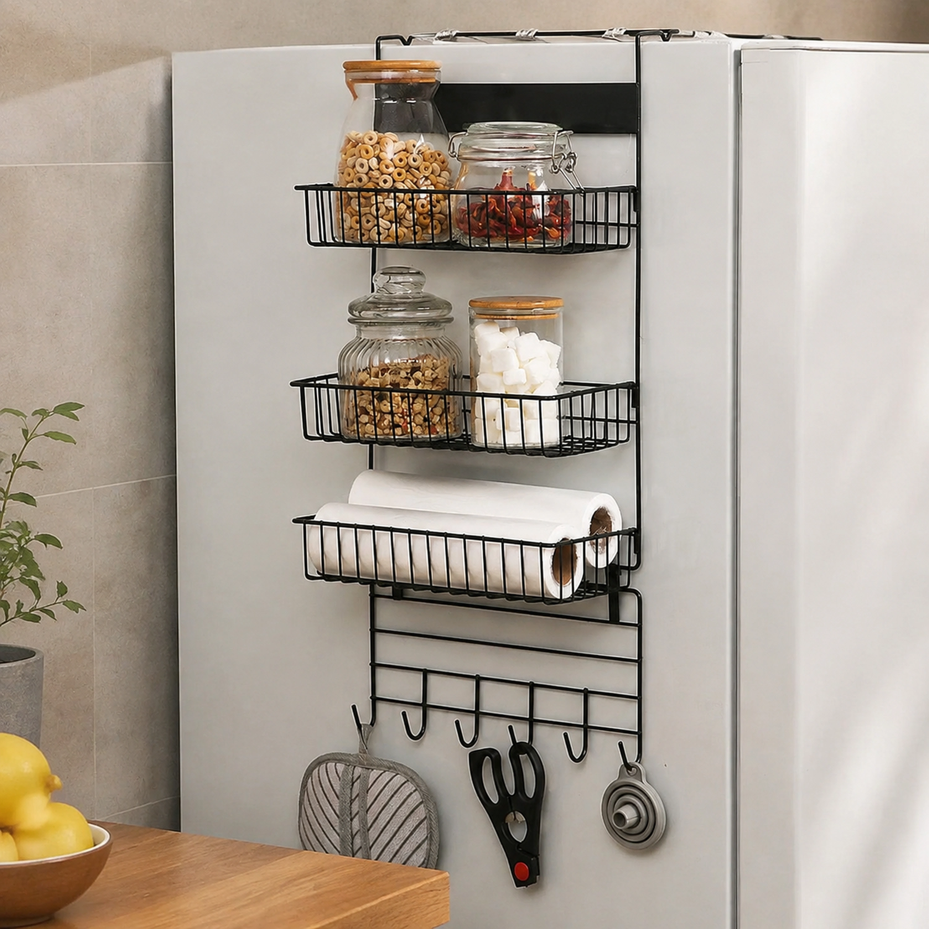Estante Organizador para Refrigerador de Hierro, 30 × 46 × 8.5 cm