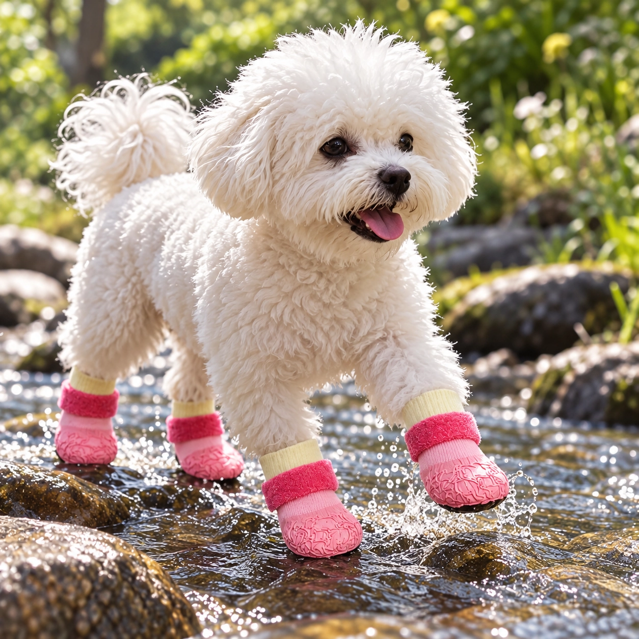 2.8*8cm para Mascotas Antideslizante Resistente Al Desgaste Calcetines Poliéster Surtido image 1