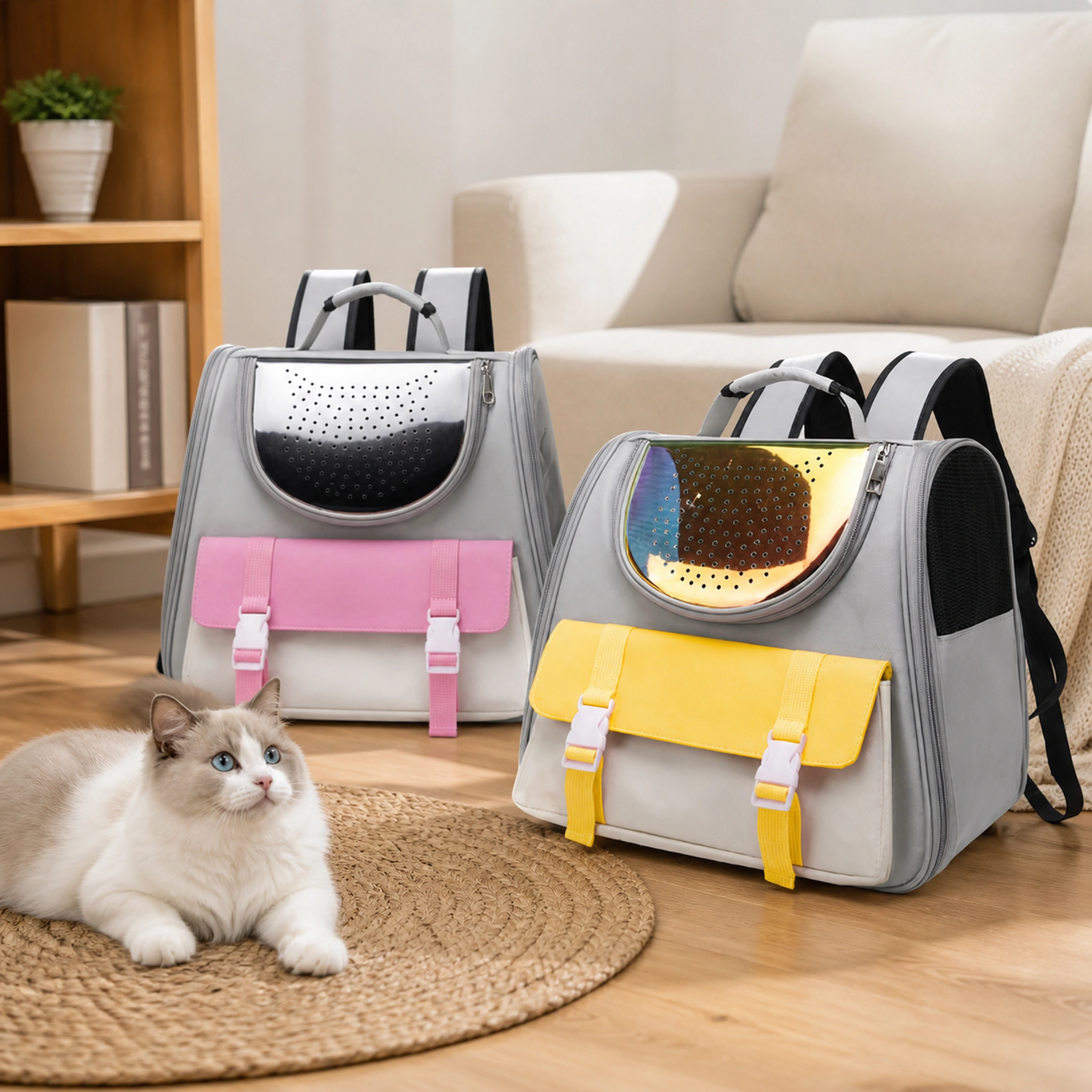 Bolso Transportador para Mascotas 37×25×37cm Lona Oxford Surtido
