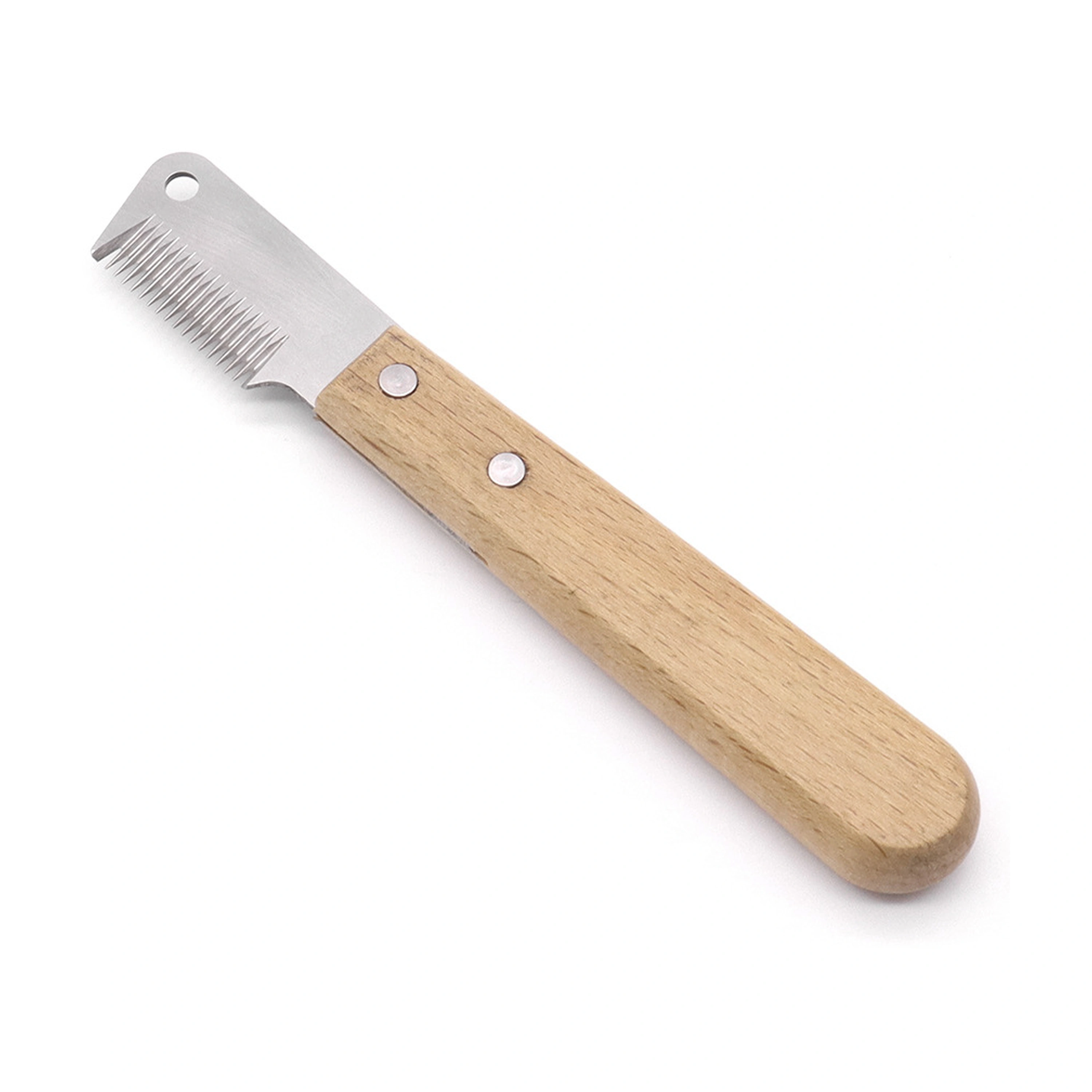 Peine para Quitar Pelo de Perros 15 × 2 CM de Acero Inoxidable + Madera para Perros
