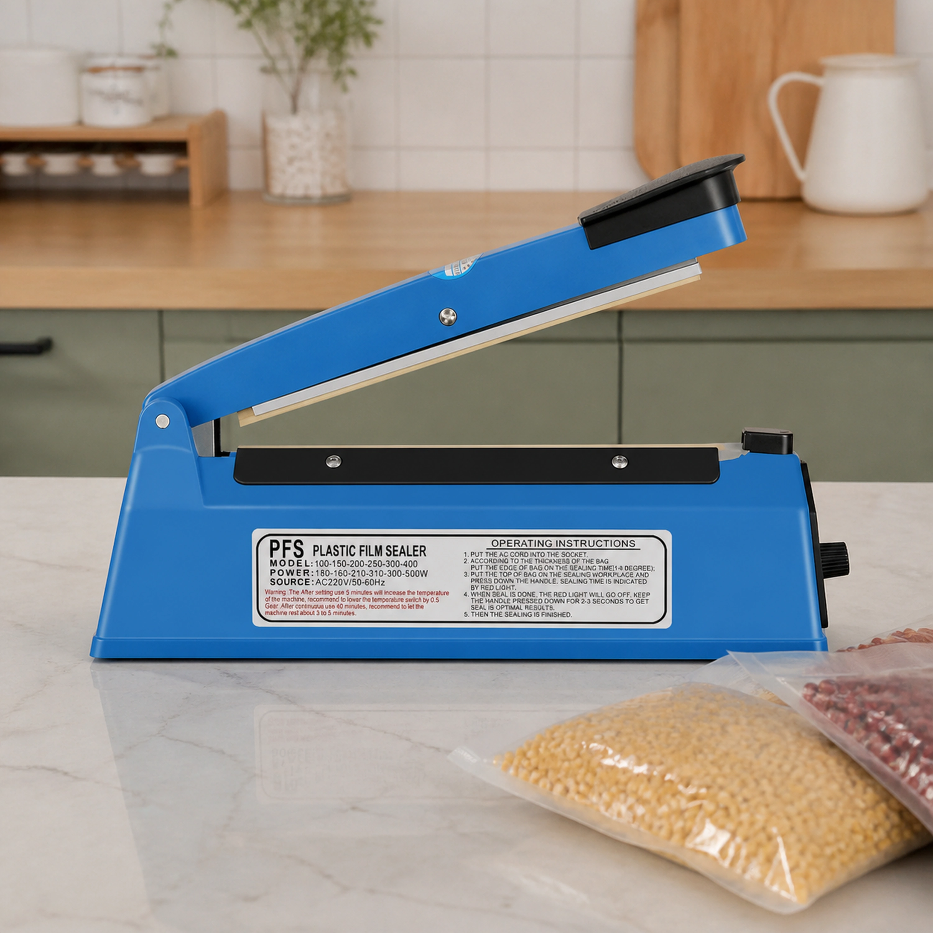 Selladora Manual 33 × 9.7 × 17.1 cm de Plástico para Cocina