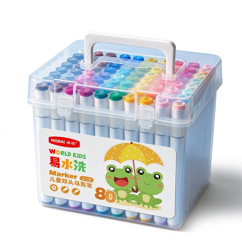Marcador de Tinta Soluble en Agua Lavable Plástico para Oficina Juego Multiespecificación