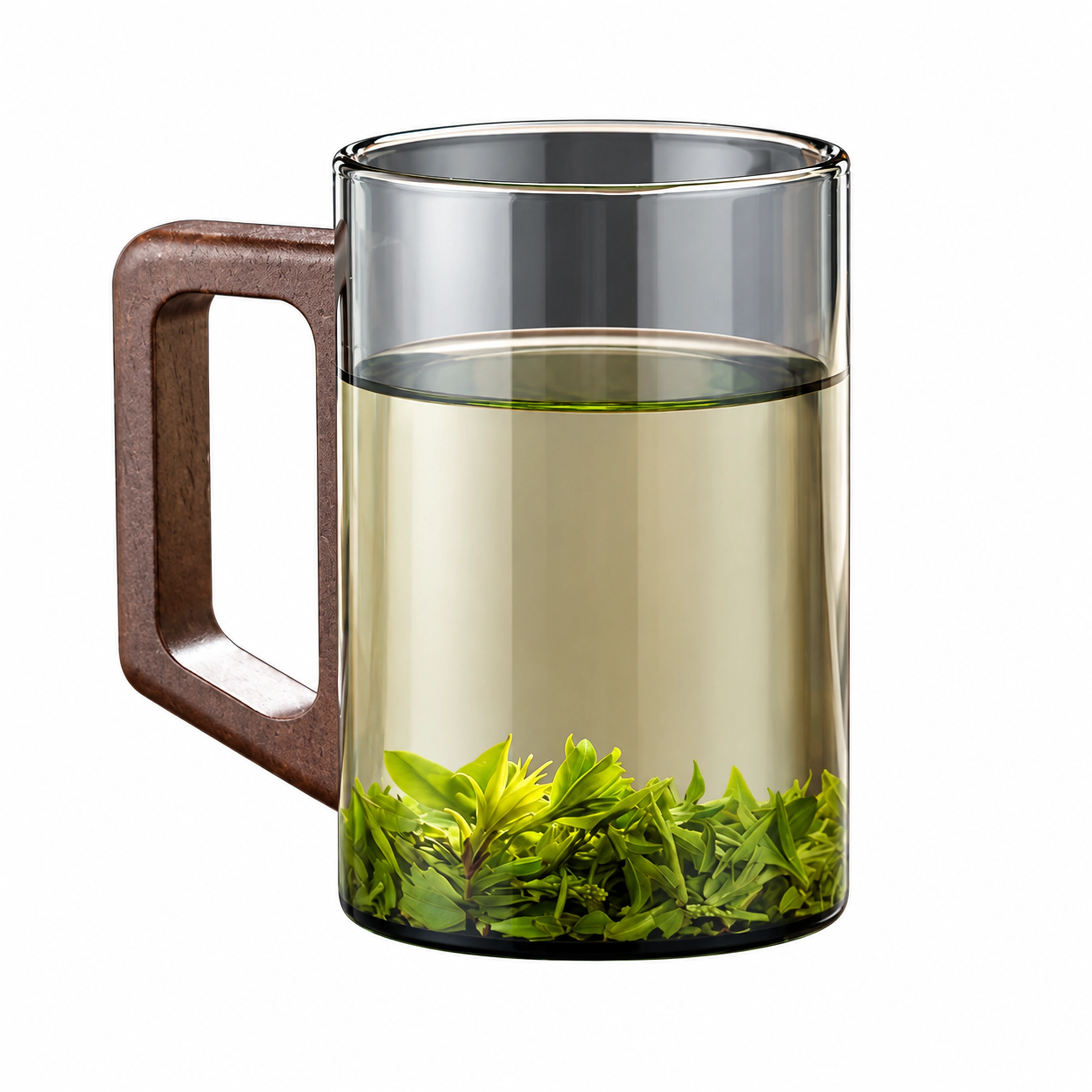470ml Vaso de Vidrio Grueso Madera Maciza para el Hogar
