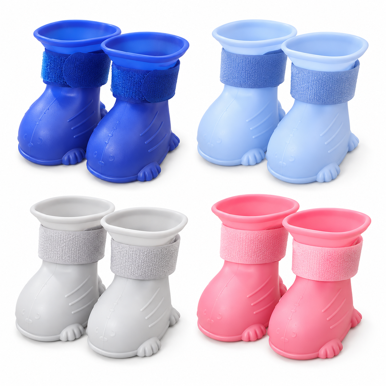 4*3.5cm para Perro Antideslizante Resistente Al Desgaste Zapatos Silicona Surtido image 2