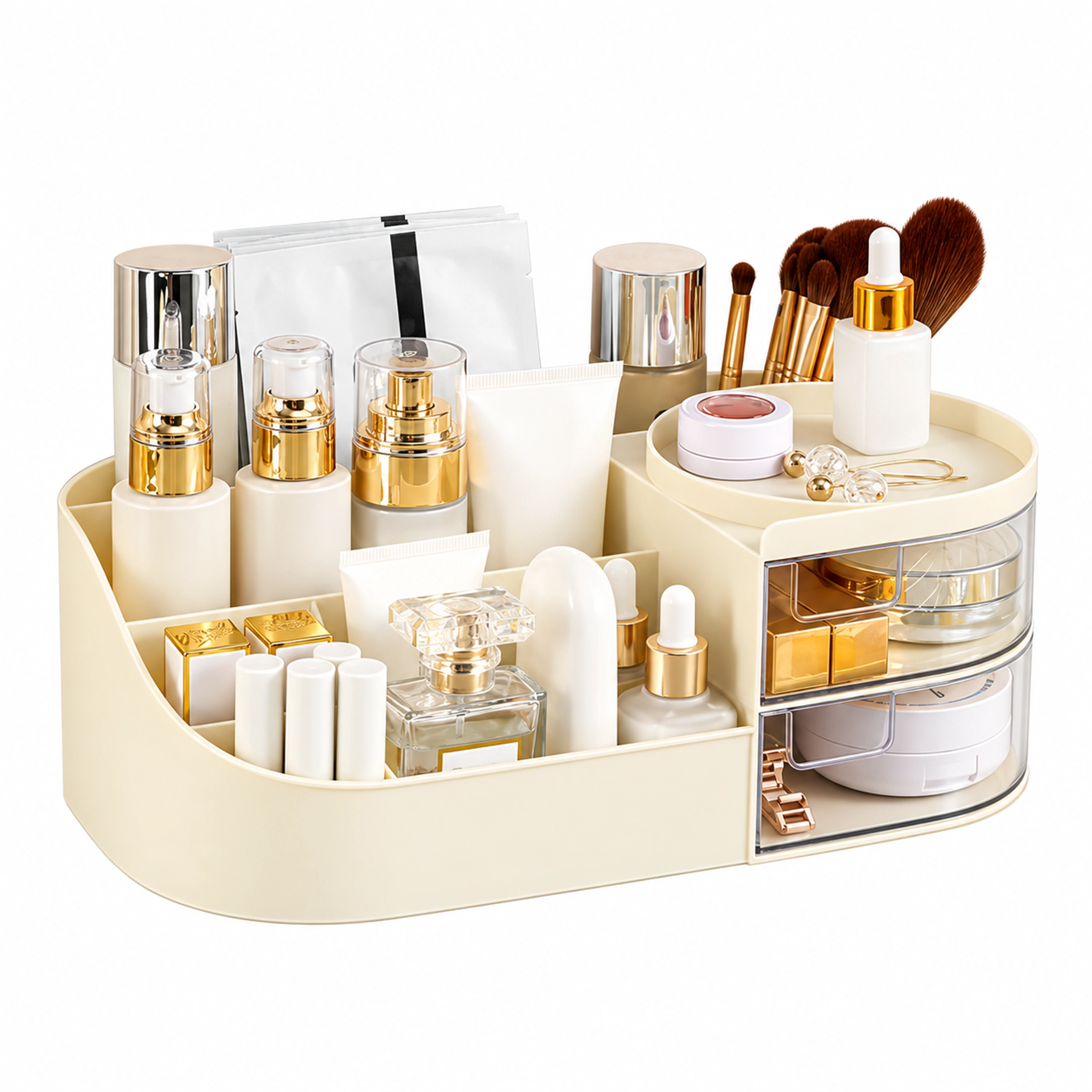 Organizador de Cosméticos 26.5 × 14.5 × 10 CM de Plástico para Tocador