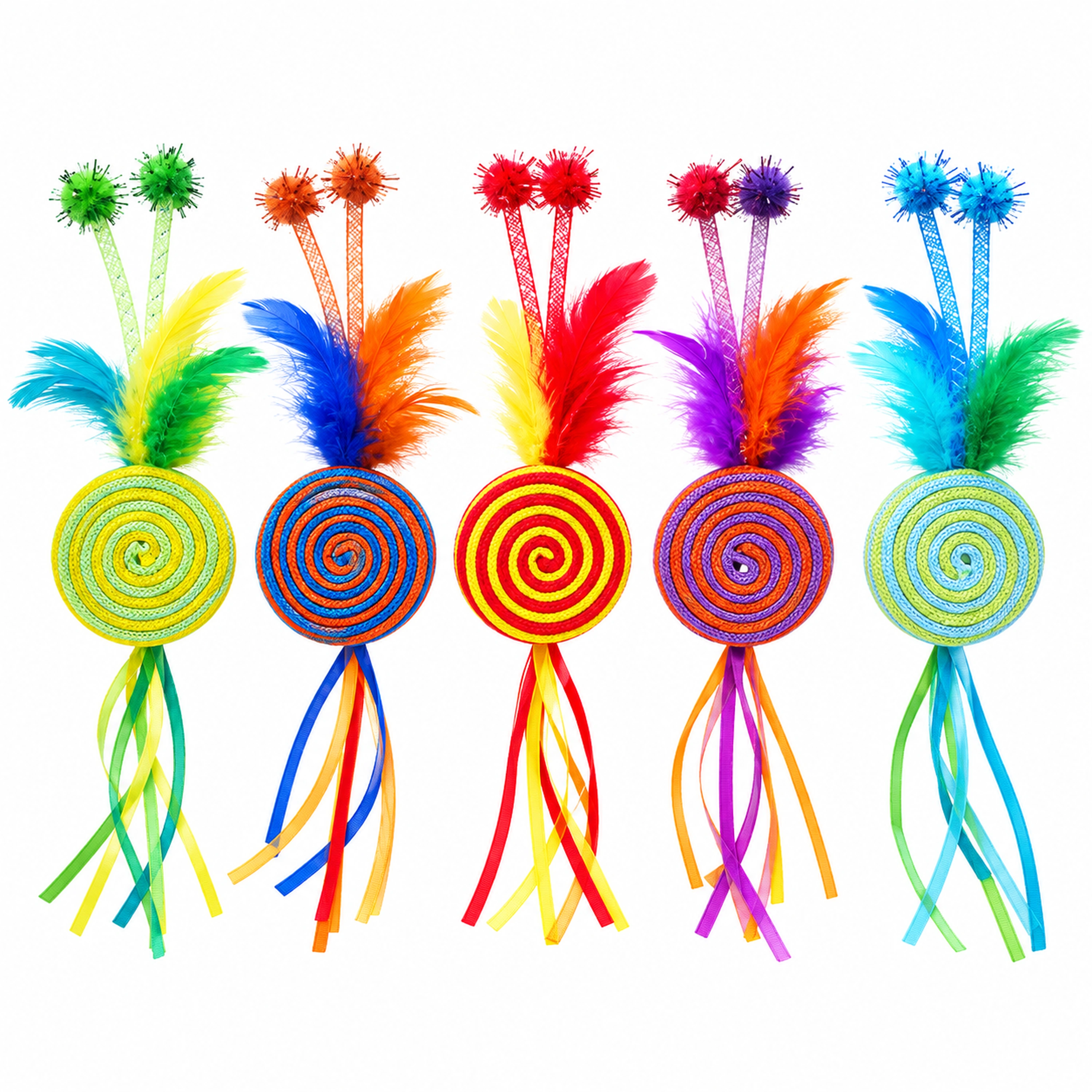 Pelota para Mascotas Sisal+Plumas Dorado