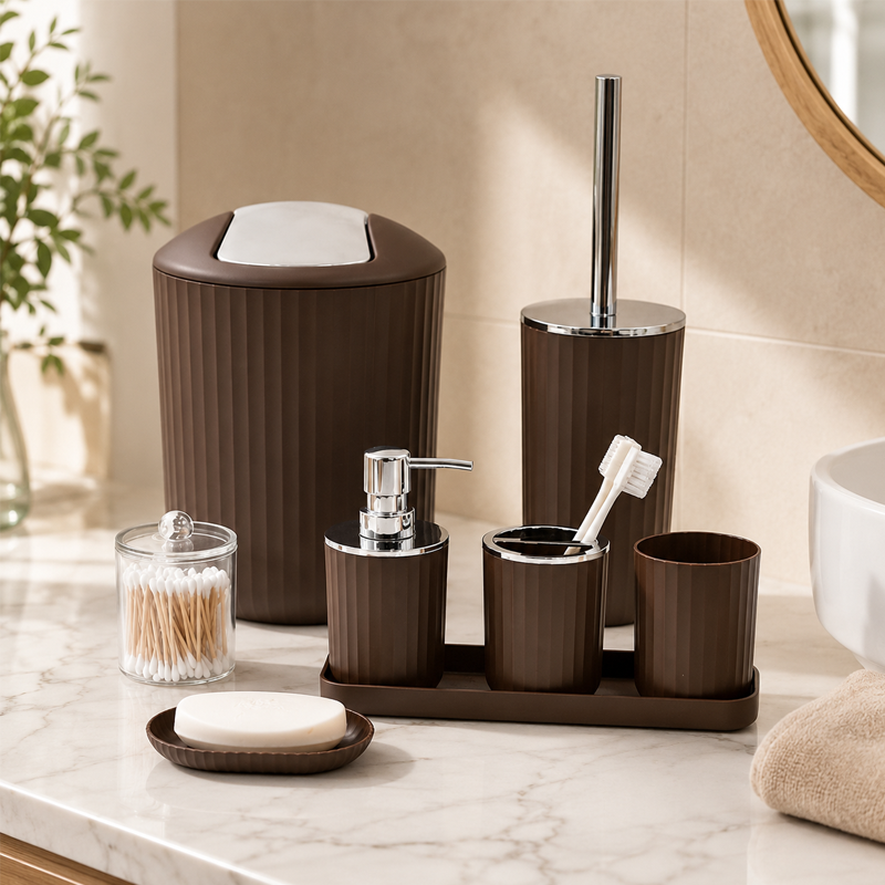 Juego de 8 Accesorios de Baño en Colores Surtidos image 1