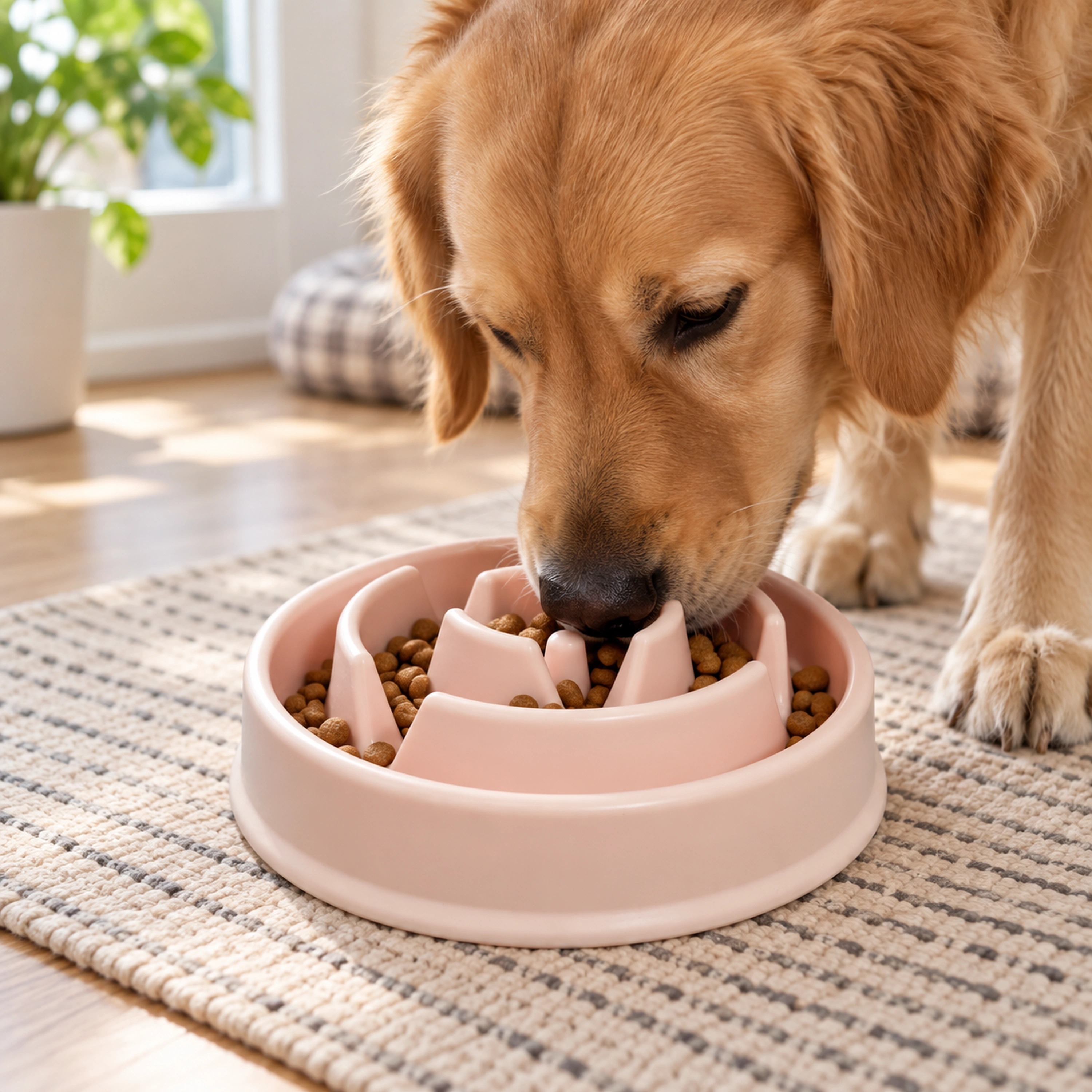Plato para Comer Lento de Mascotas 20 × 20 × 6 CM de Plástico para Perros image 1