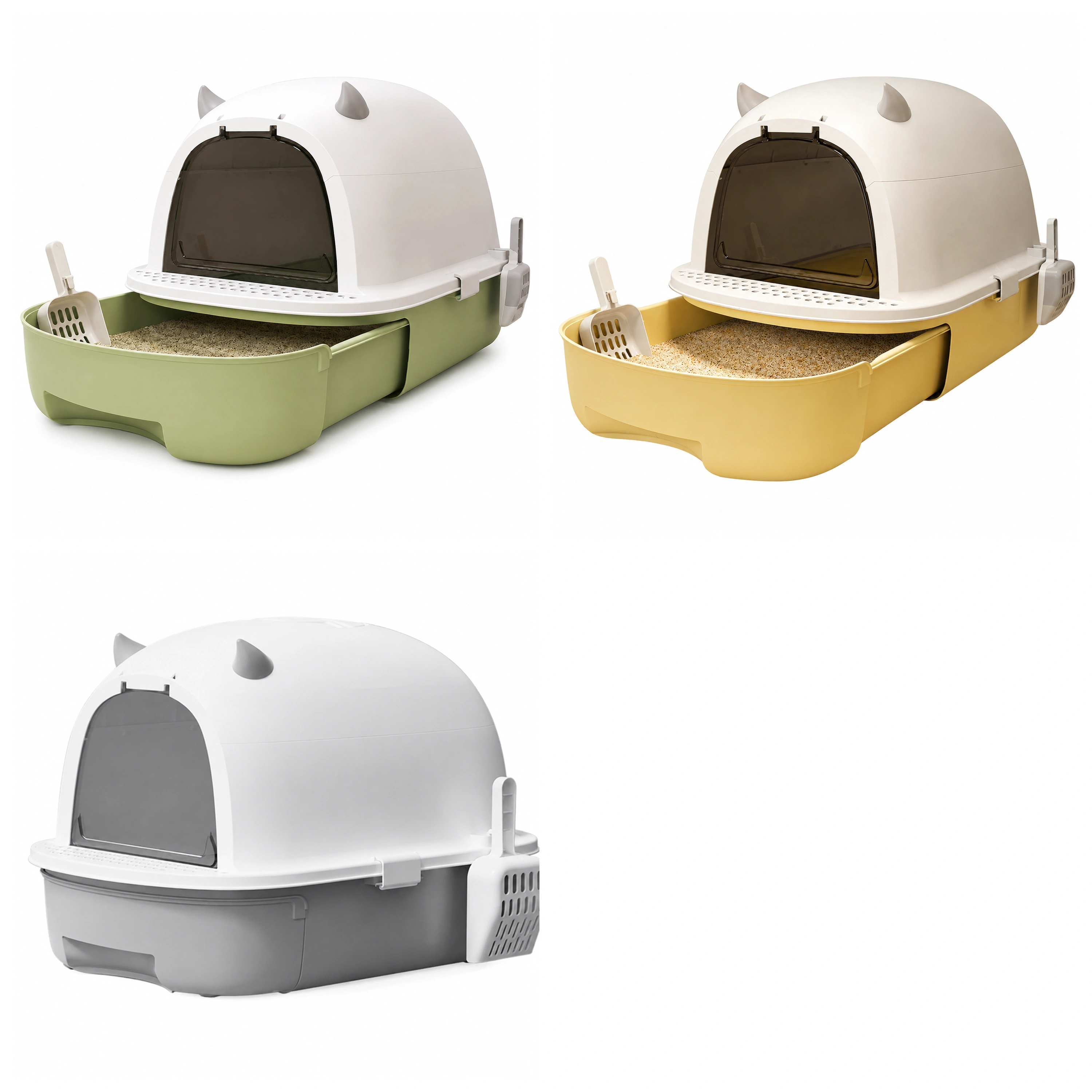 Caja de Arena para Gatos 41×52×40cm Plástico Plegable Surtido