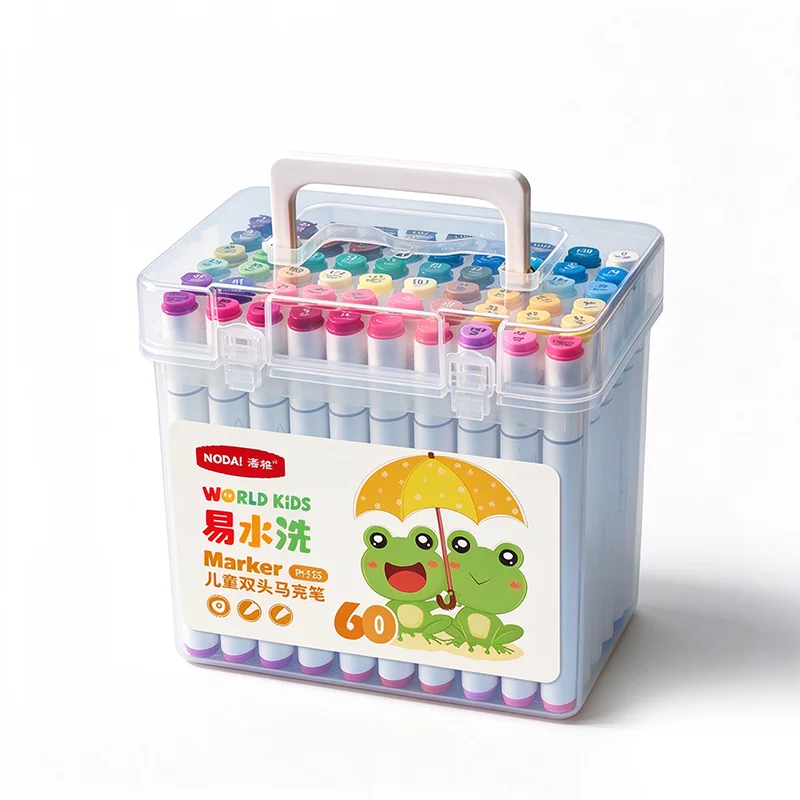 Marcador de Tinta Soluble en Agua Lavable Plástico para Oficina Juego Multiespecificación