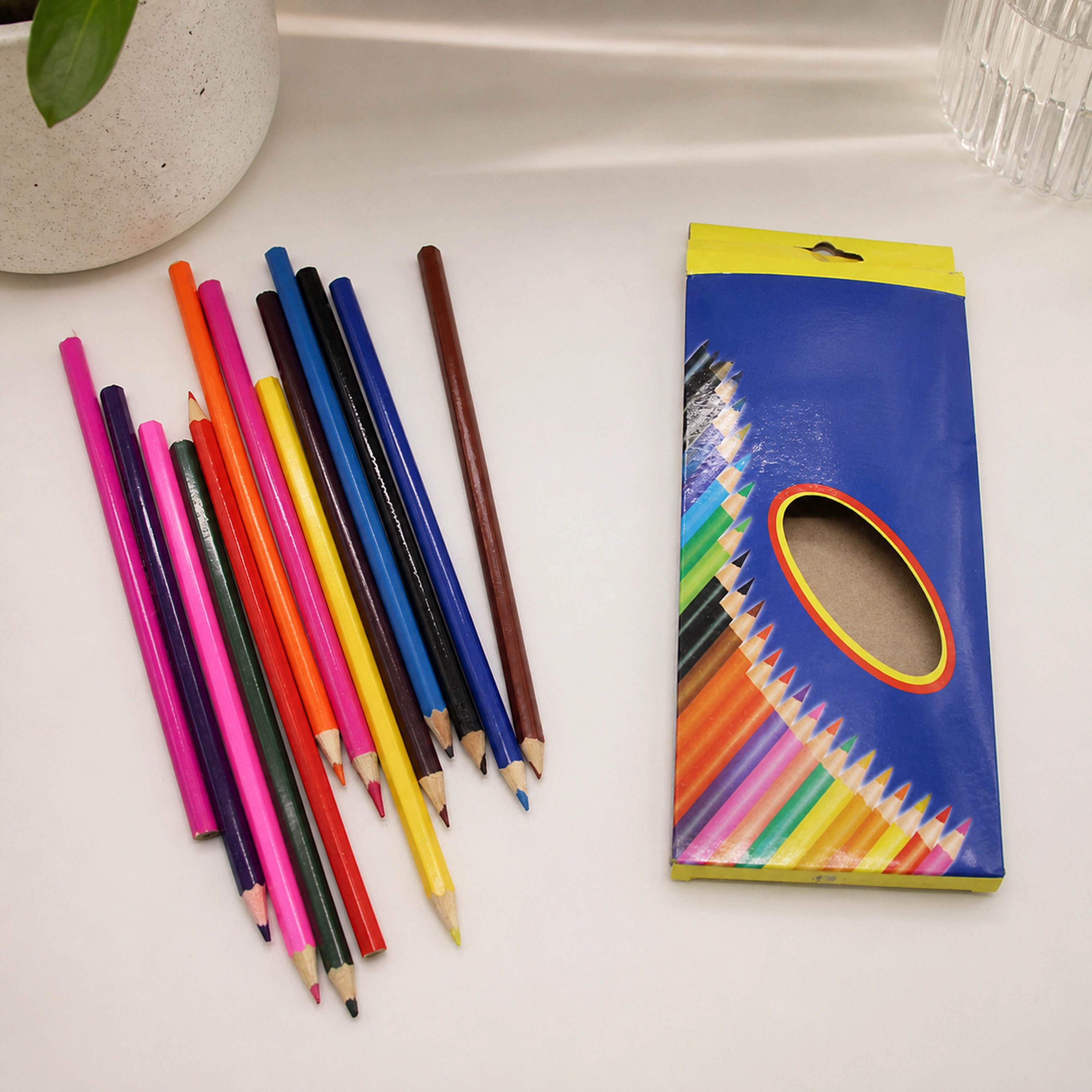 Lápiz 12 Colores 18 cm Grafito Madera