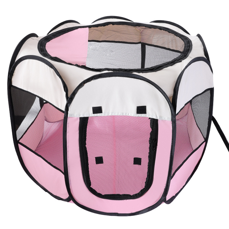 73*73*43cm para Mascotas Jaula Lona Oxford+Malla de Goma Rosa