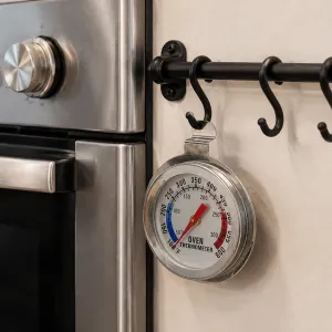 Termómetro de Cocina 6.2 × 8 cm de Acero Inoxidable y Vidrio Resistente al Calor para Cocina