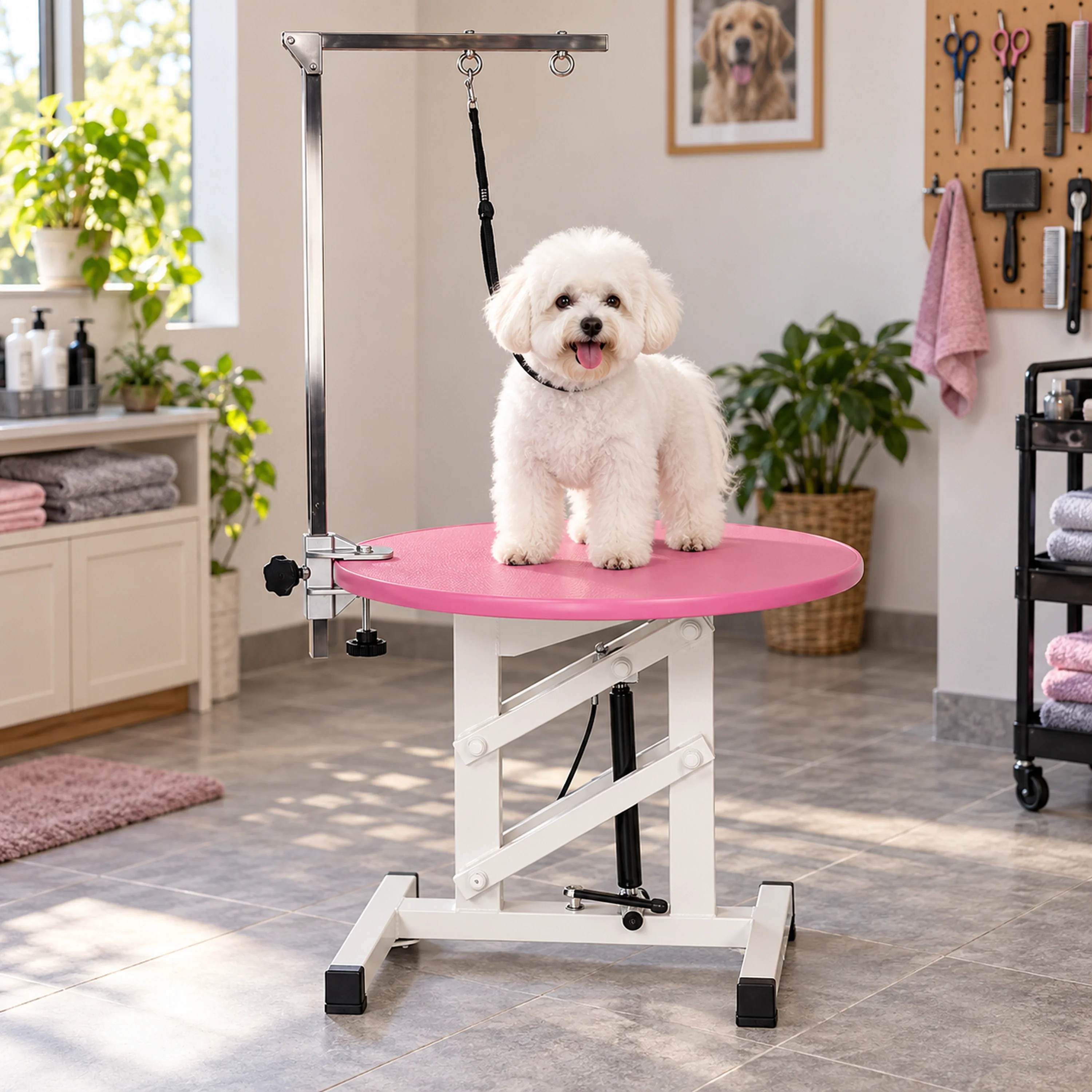 55cm Mesa de Peluquería para Mascotas Poliéster Negro image 1