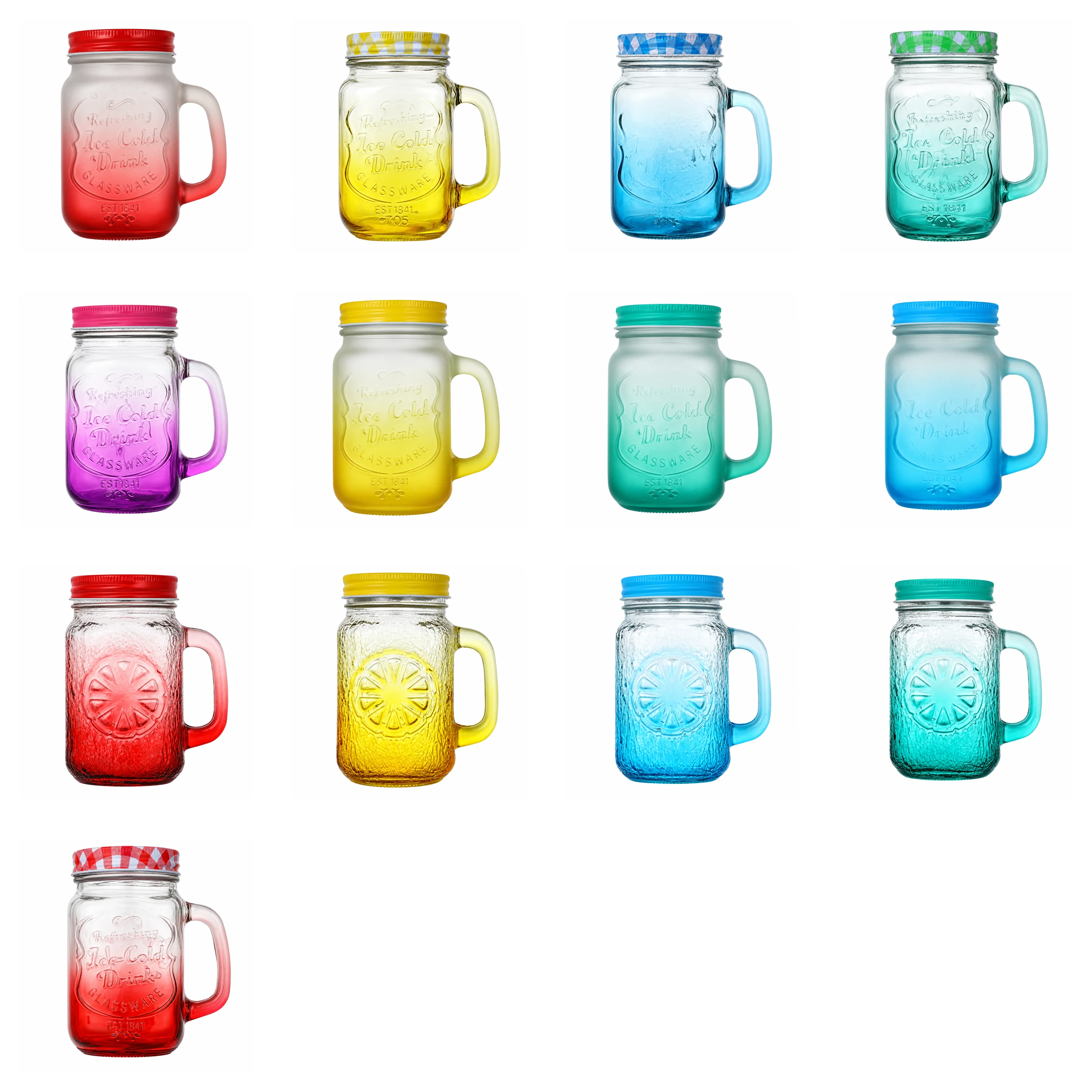7.2*6.5*13.5cm Vaso de Vidrio Surtido 401-500ml
