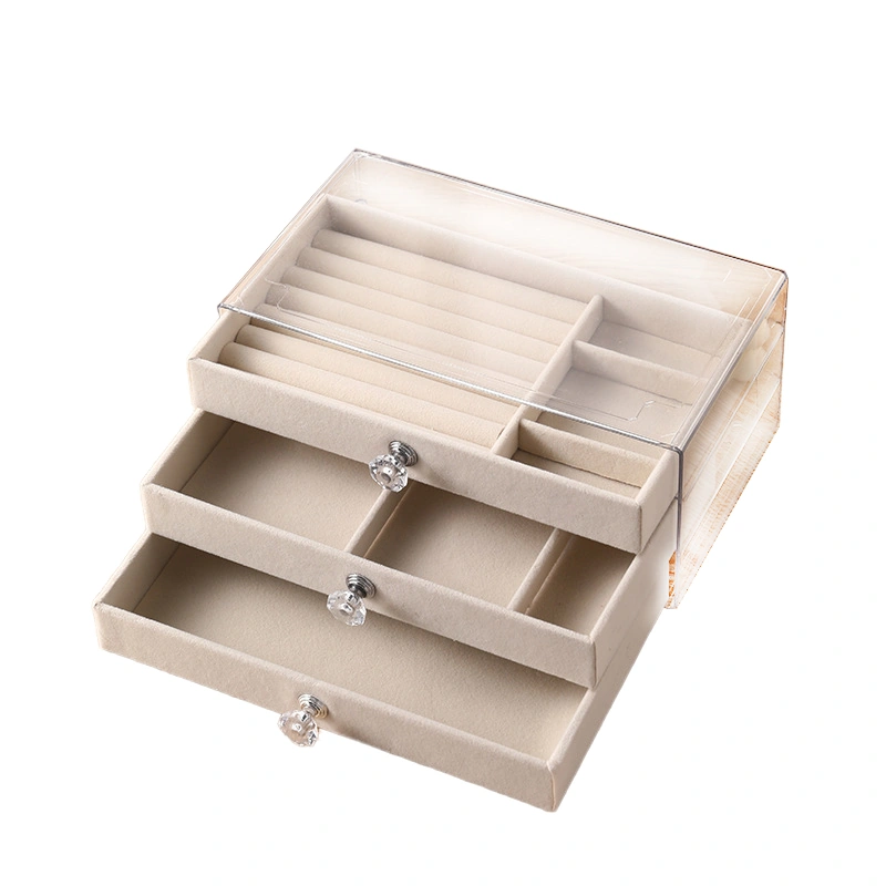 Caja Organizadora 23 × 13 × 10 cm de ABS y Tela de Felpa para Objetos Varios