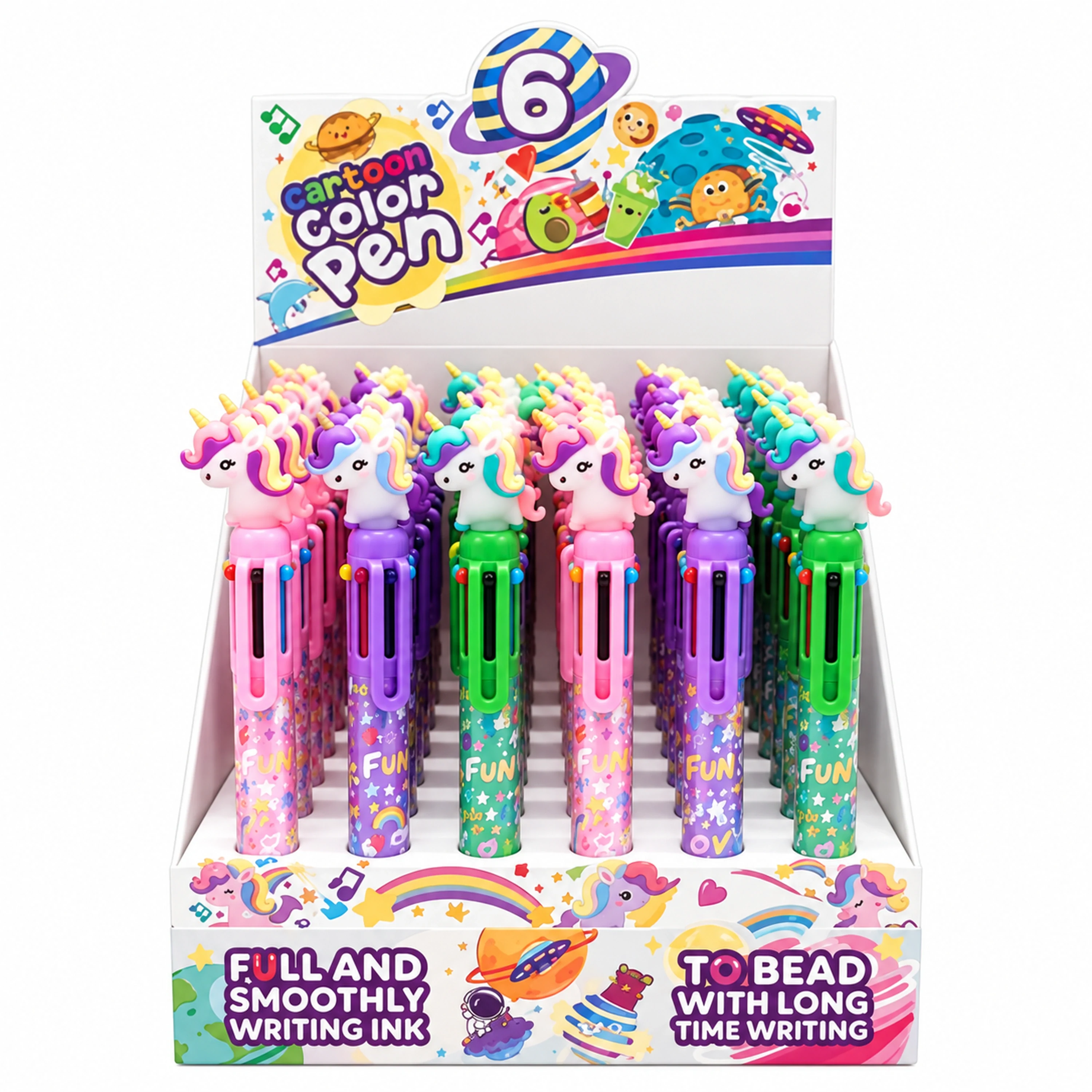 Bolígrafo Creativo 6 Colores de Plástico para Escritura