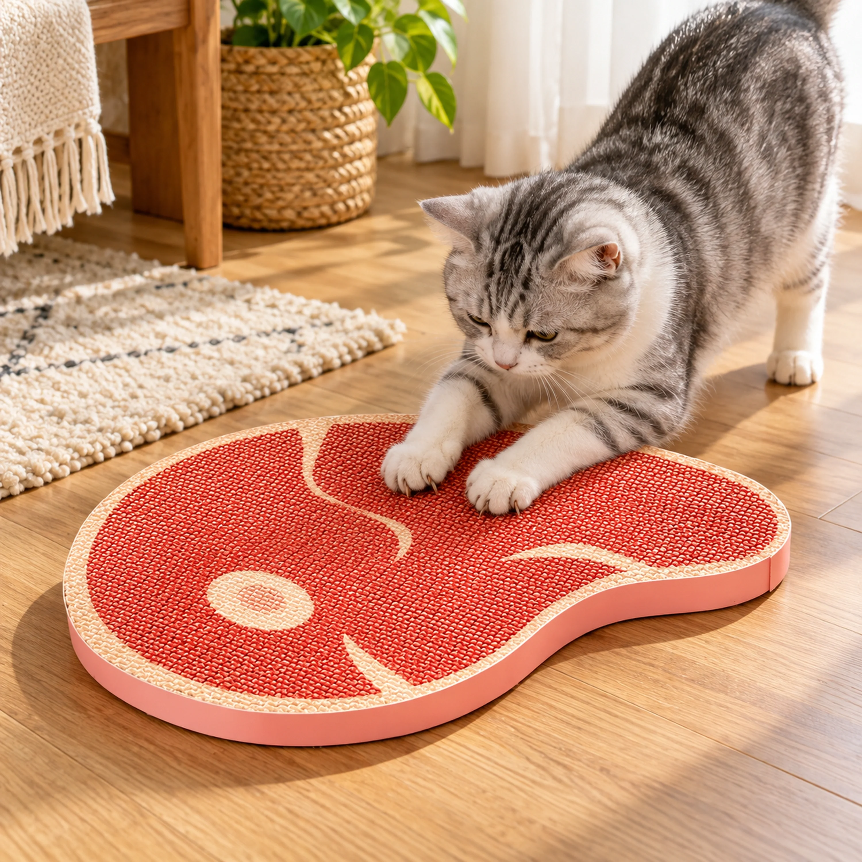 42.5*26*2cm Rascador para Gato Tablero de Densidad+Cartón Ondulado