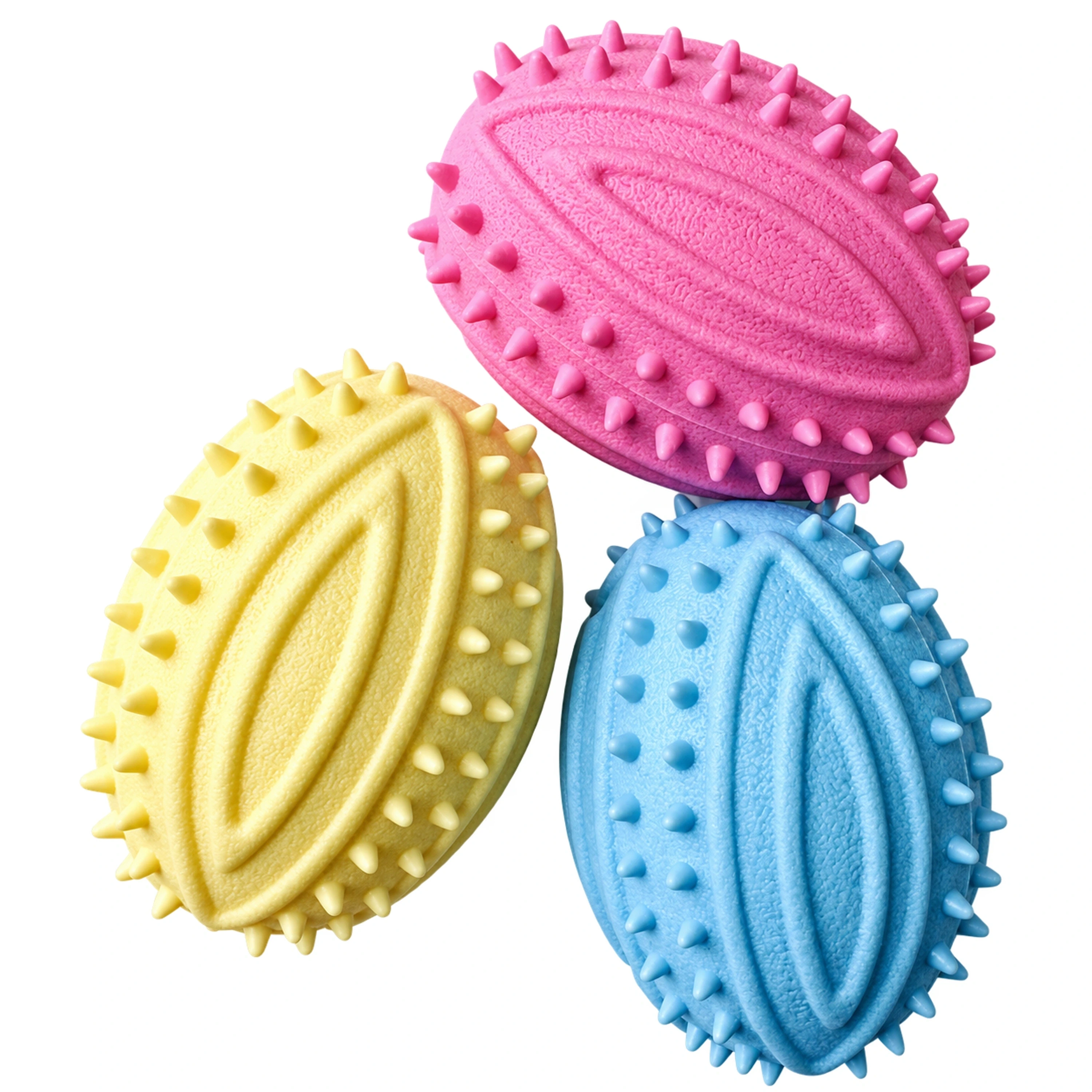 Juguete sonoro de balón de rugby para mascotas 8.5cm de vinilo
