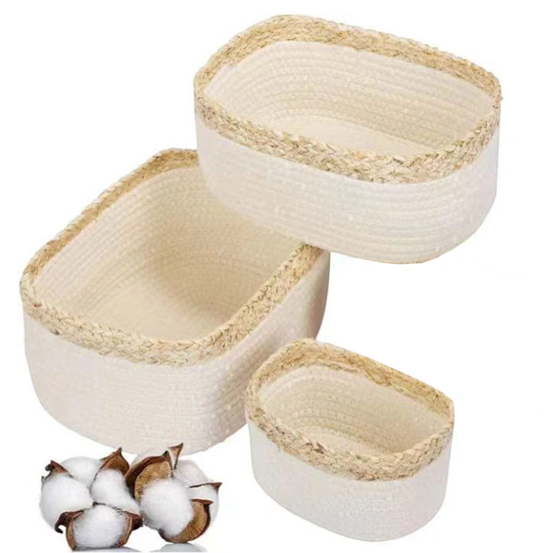Canasta Organizadora 3 Piezas 20/25/30 cm de Cuerda de Cáñamo para Objetos Varios image 2