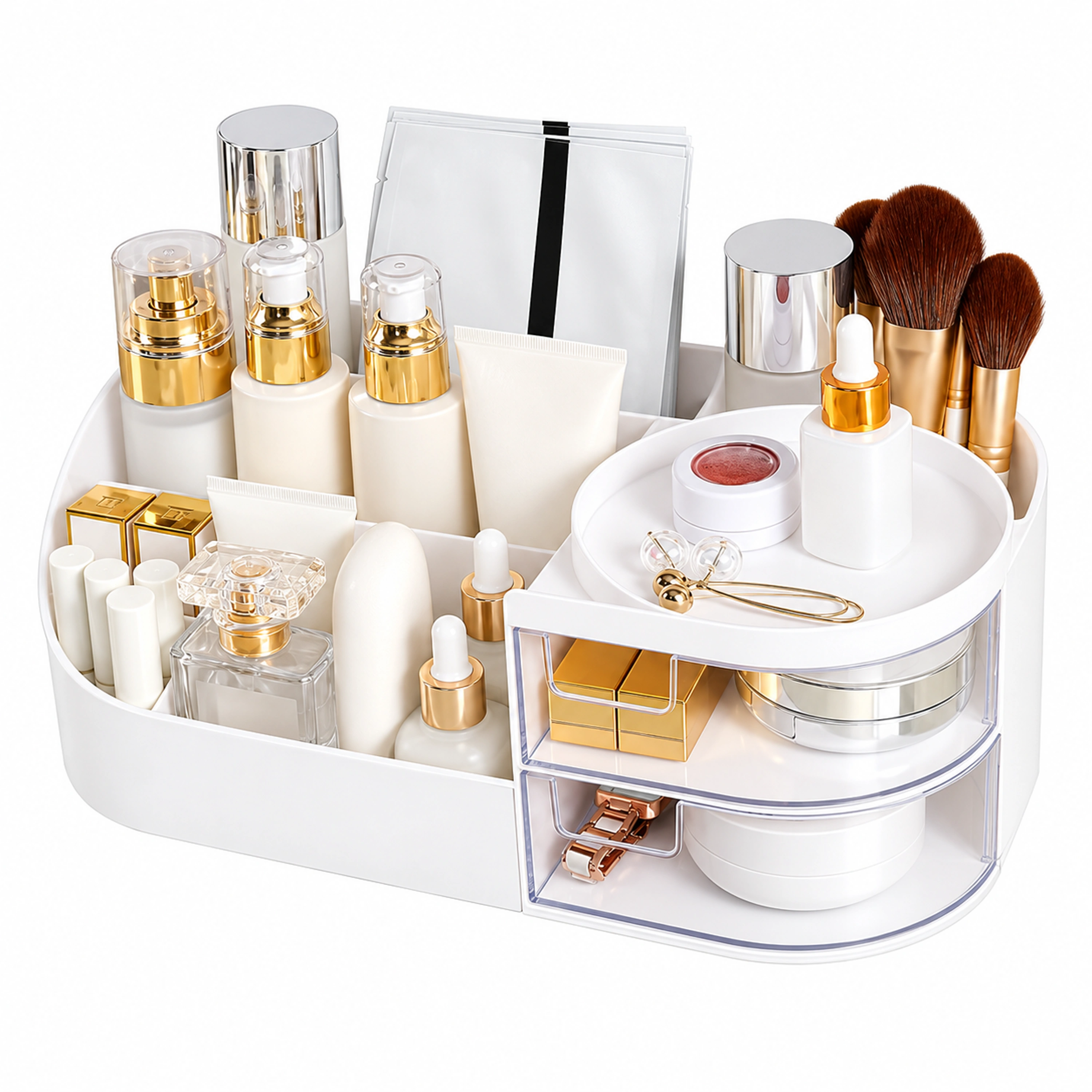 Organizador de Cosméticos 26.5 × 14.5 × 10 CM de Plástico para Tocador