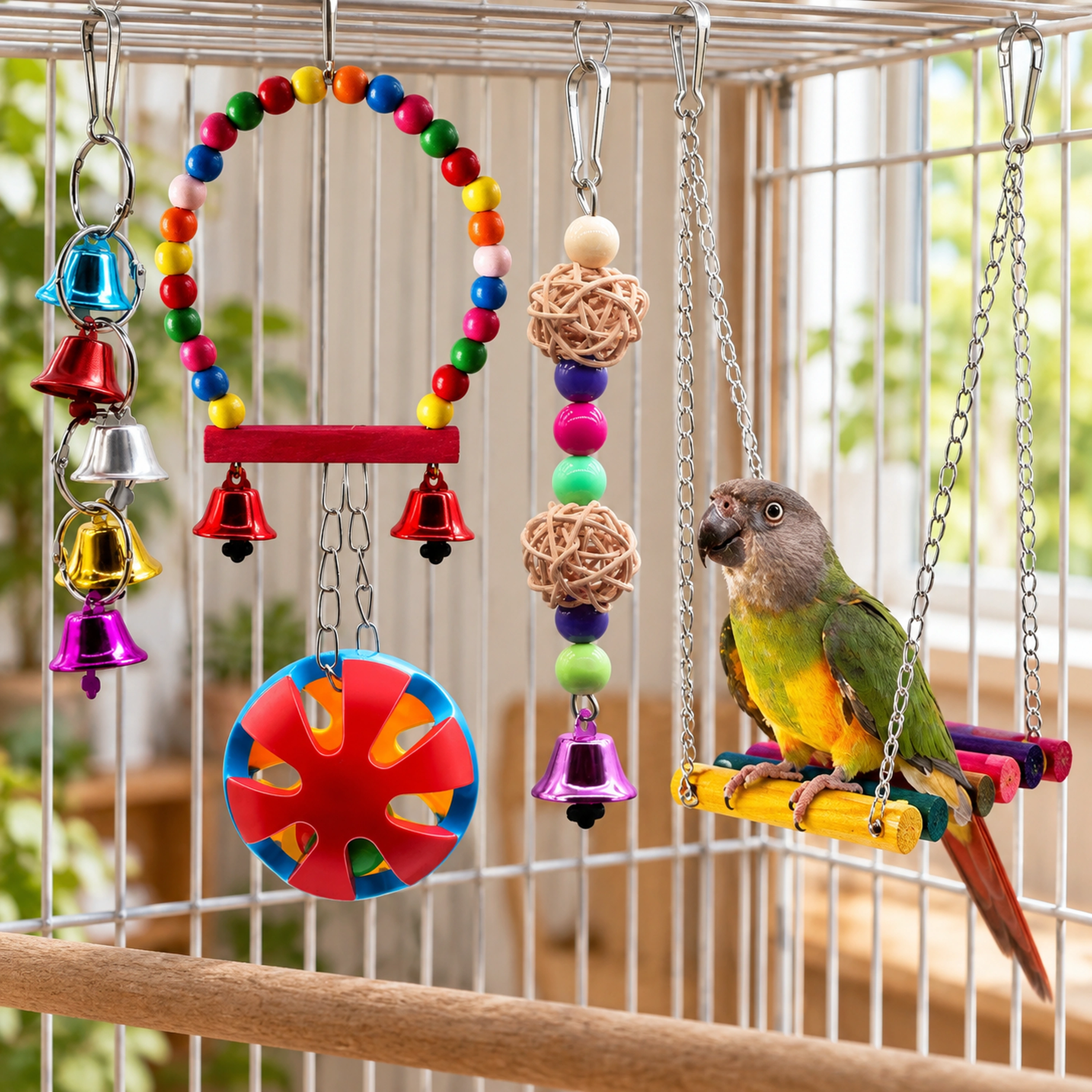 Juguete de Masticar para Loros 6 Piezas de PP para Aves image 1