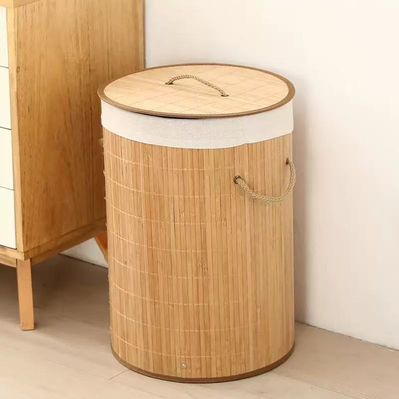 Caja Organizadora de Bambú 35 × 35 × 50 cm de Bambú y Tela No Tejida para Objetos Varios image 1