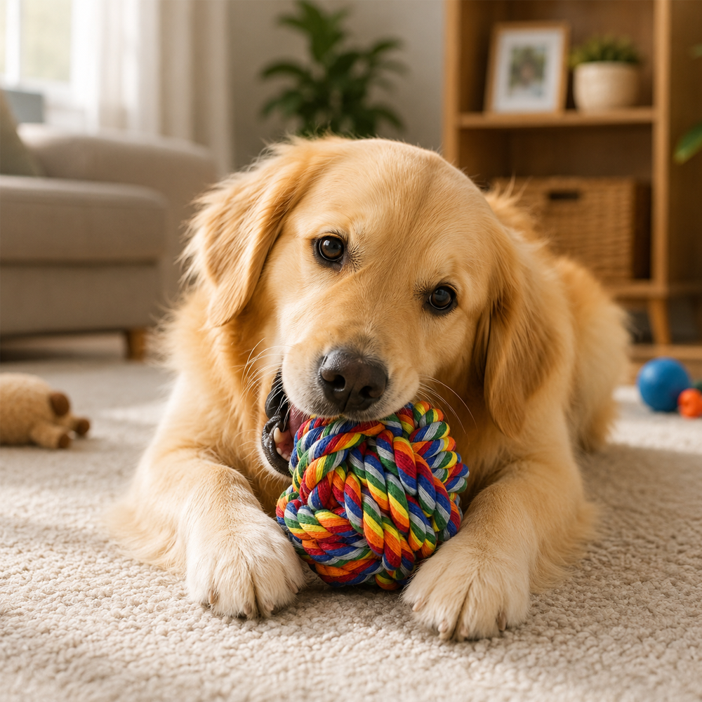Juguete de Cuerda de Algodón para Perro con Anillo image 1