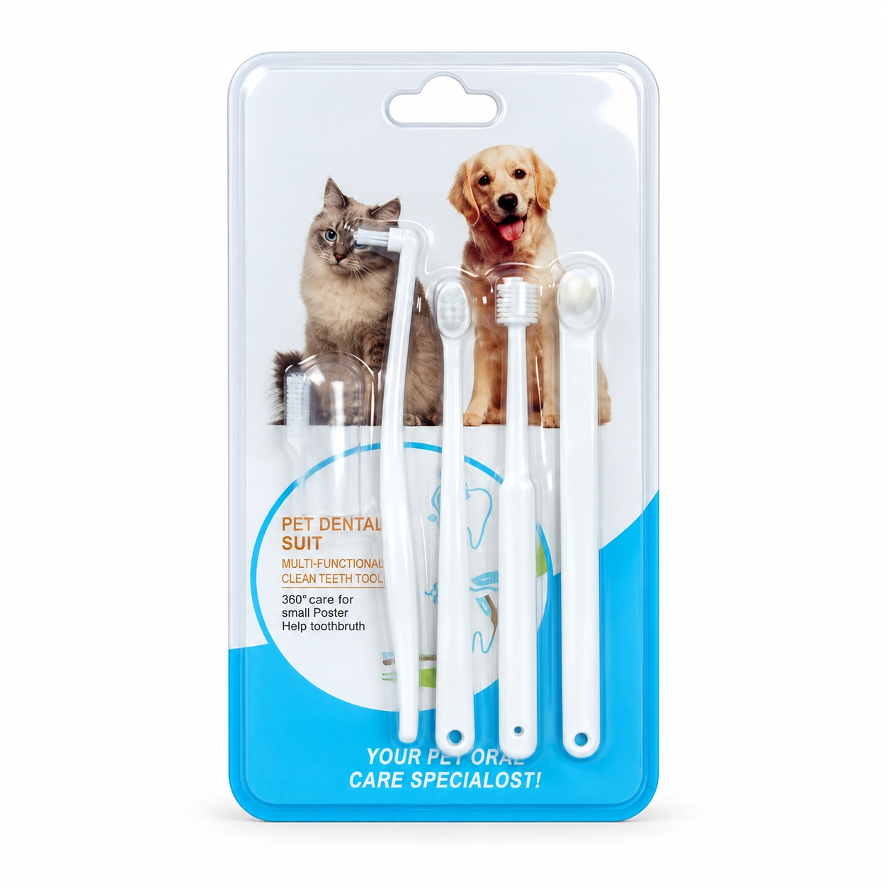 para Perro Cepillo de Dientes Limpieza Dental Plástico 5 Piezas