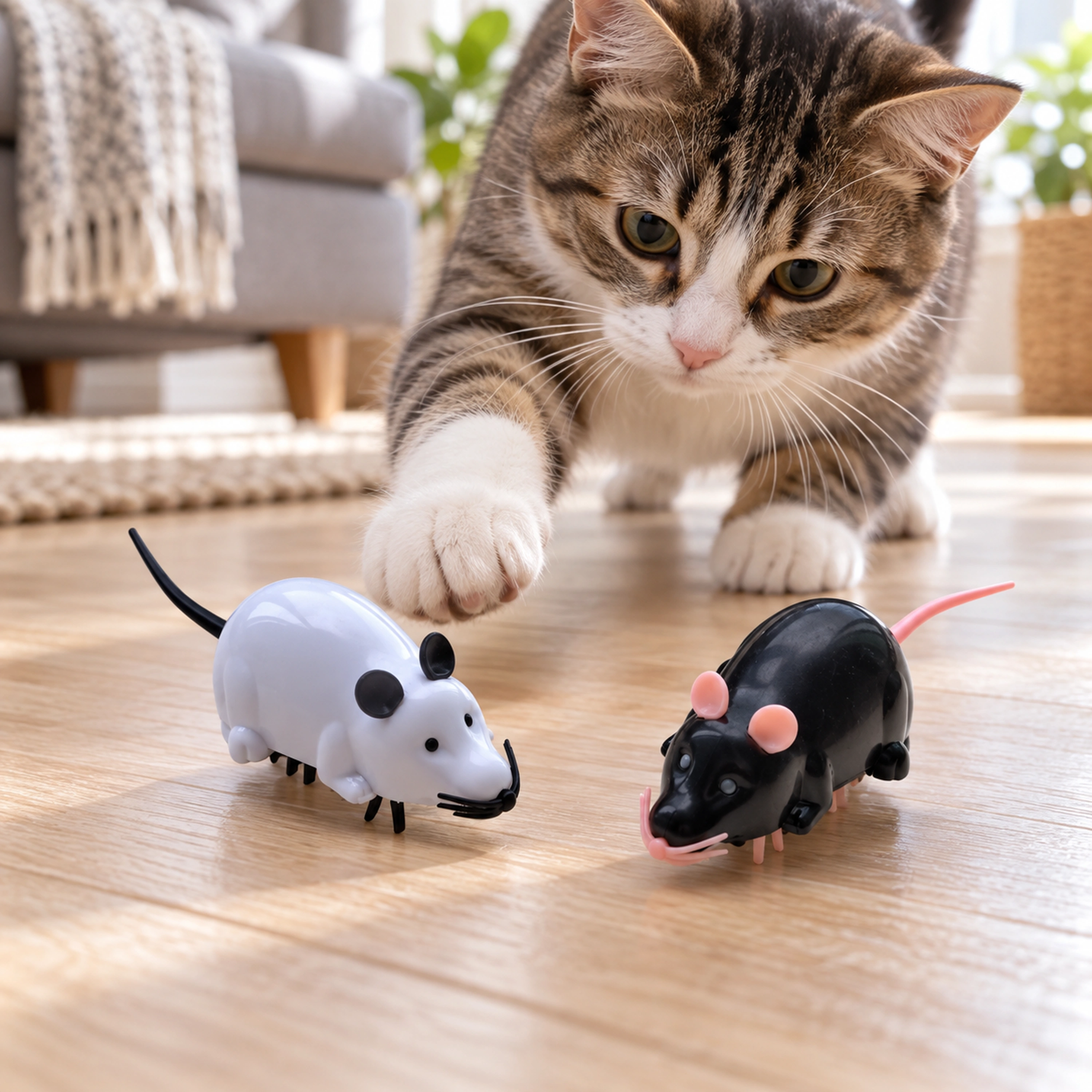 11.5*3.5*3cm para Gato Eléctrico Juguete de Ratón Realista Plástico+Componentes Electrónicos