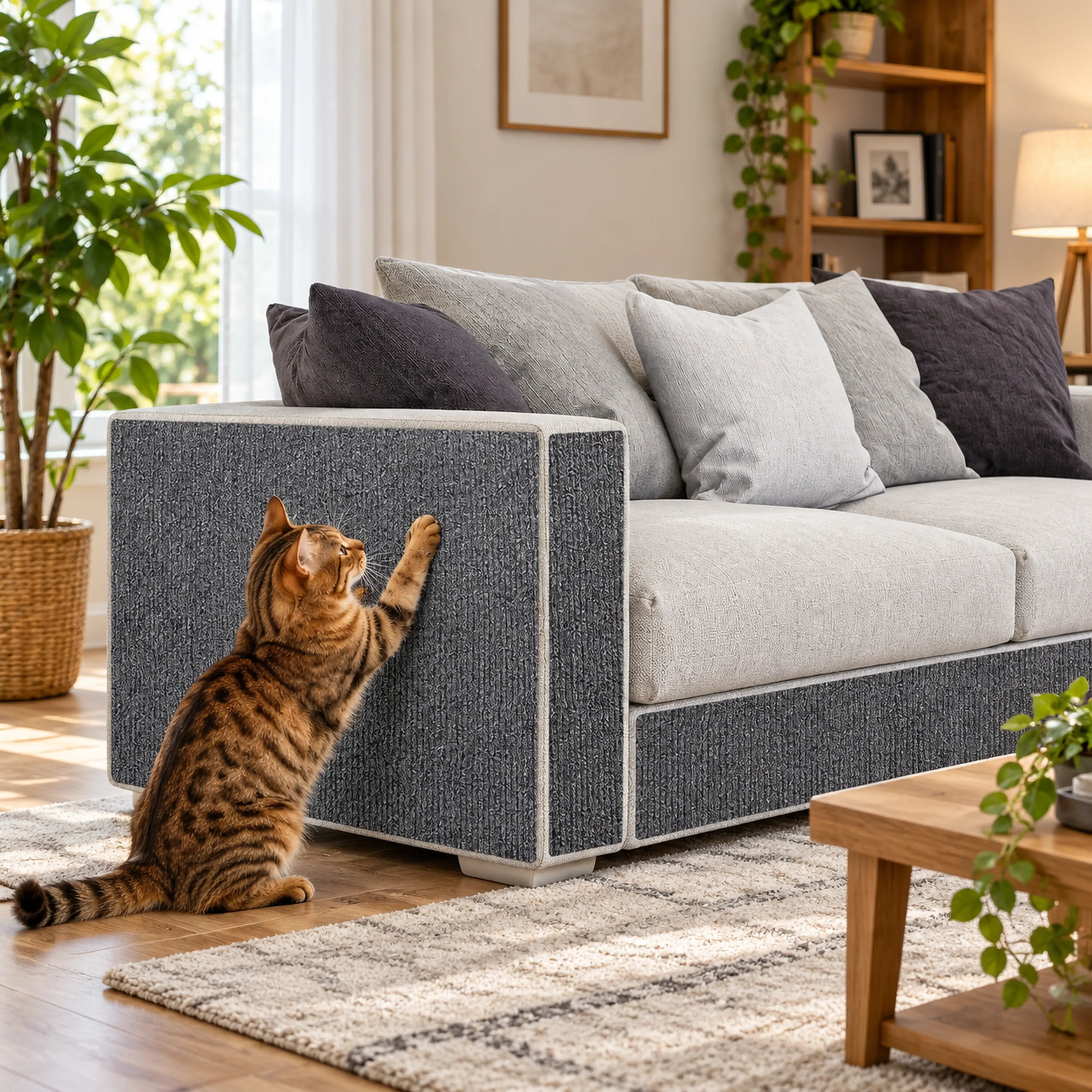 Adhesivo Antirrascones para Sofá 30 × 30 × 0.4 CM de Poliéster para Proteger Muebles
